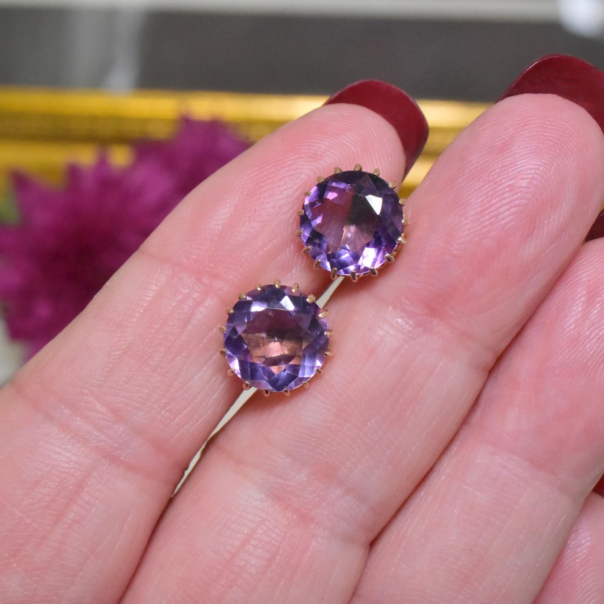 Outstanding Antique Australian Edwardian 9ct Rose Gold Amethyst Demi-Parure - 26cts