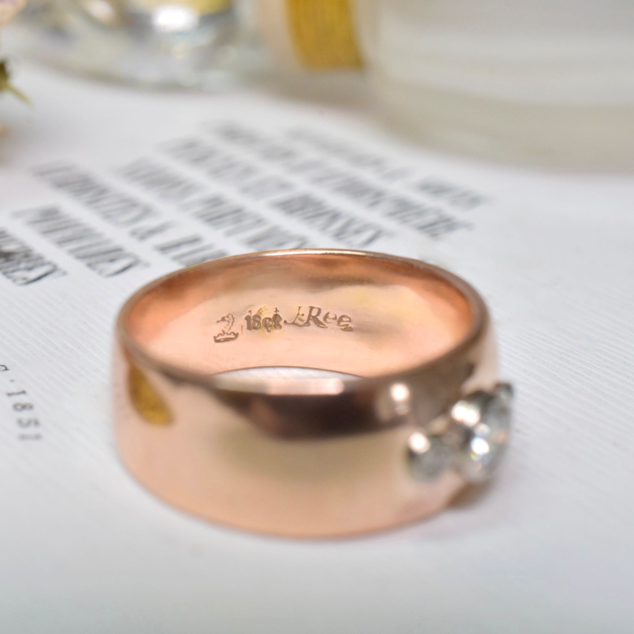 Superb Handcrafted Australian Designer 18ct Rose Gold & Palladium Diamond Ring