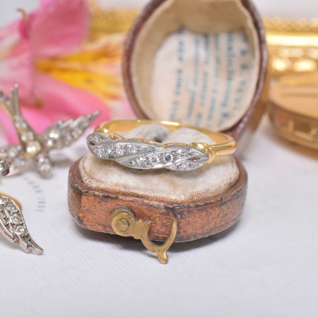 Vintage 1940’s 18ct Yellow Gold And Diamond Eternity Style Ring