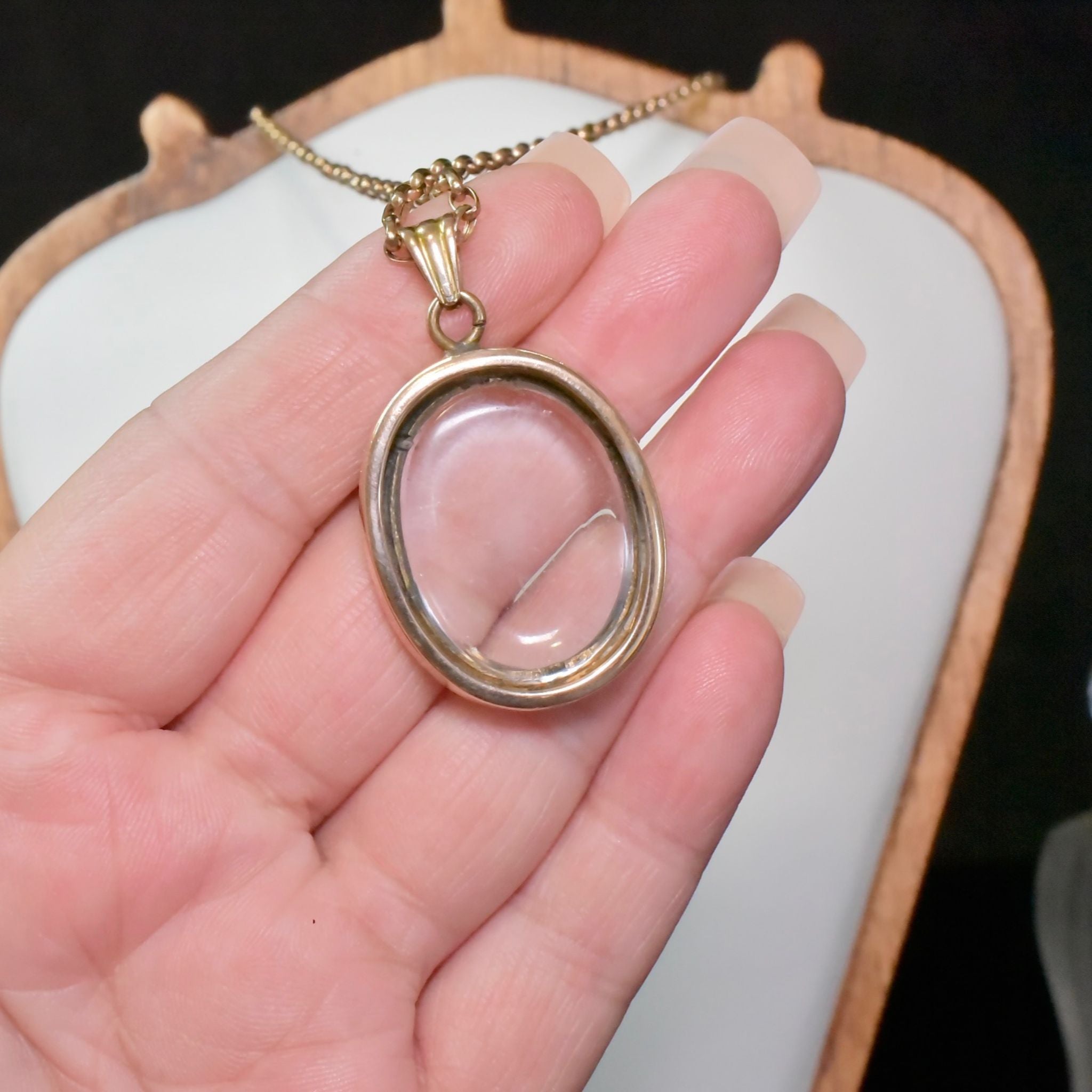 Antique Edwardian 9ct Rose Gold Double Sided Seed Pearl Locket Circa 1905