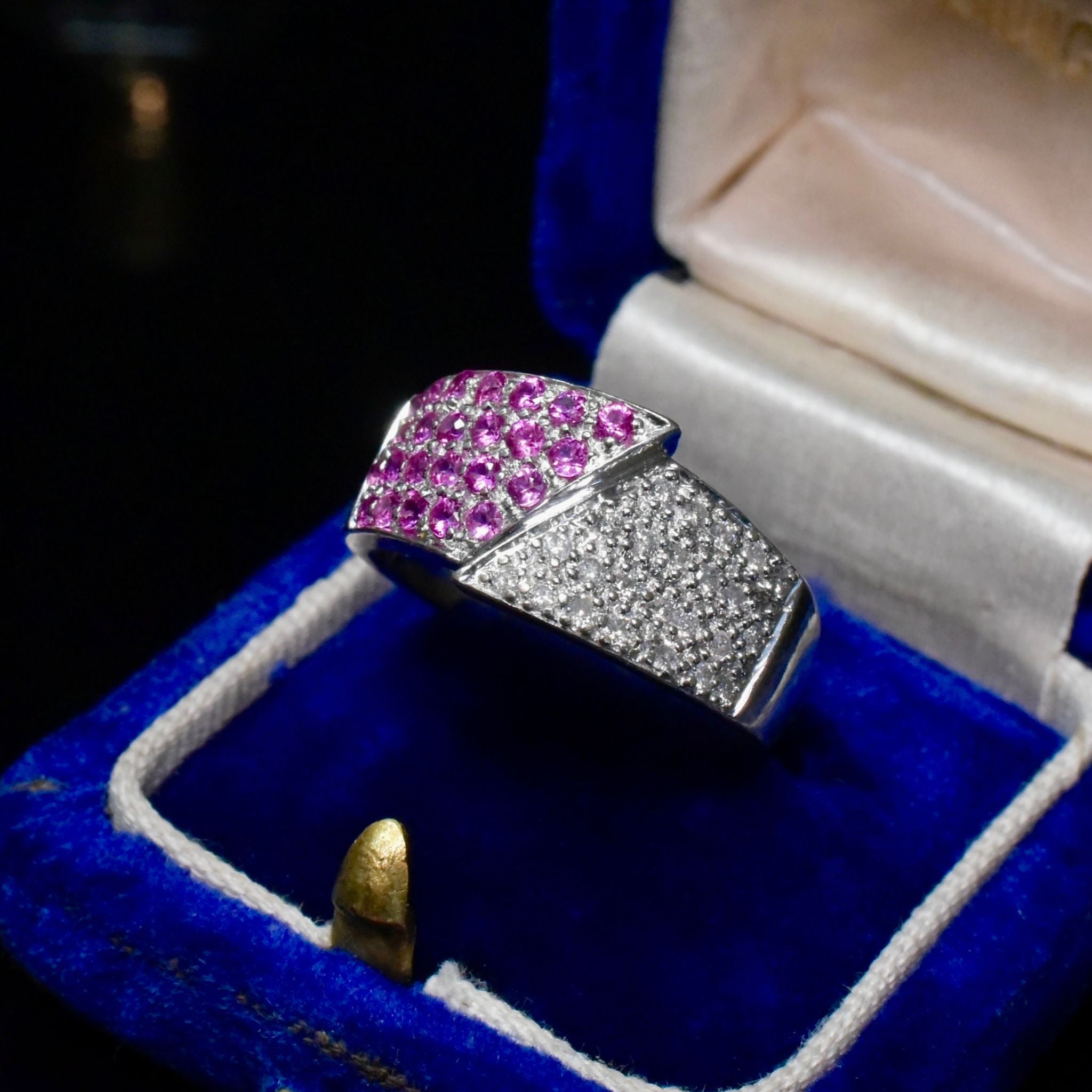 Fabulous 9ct White Gold Pink Sapphire And Diamond Ring