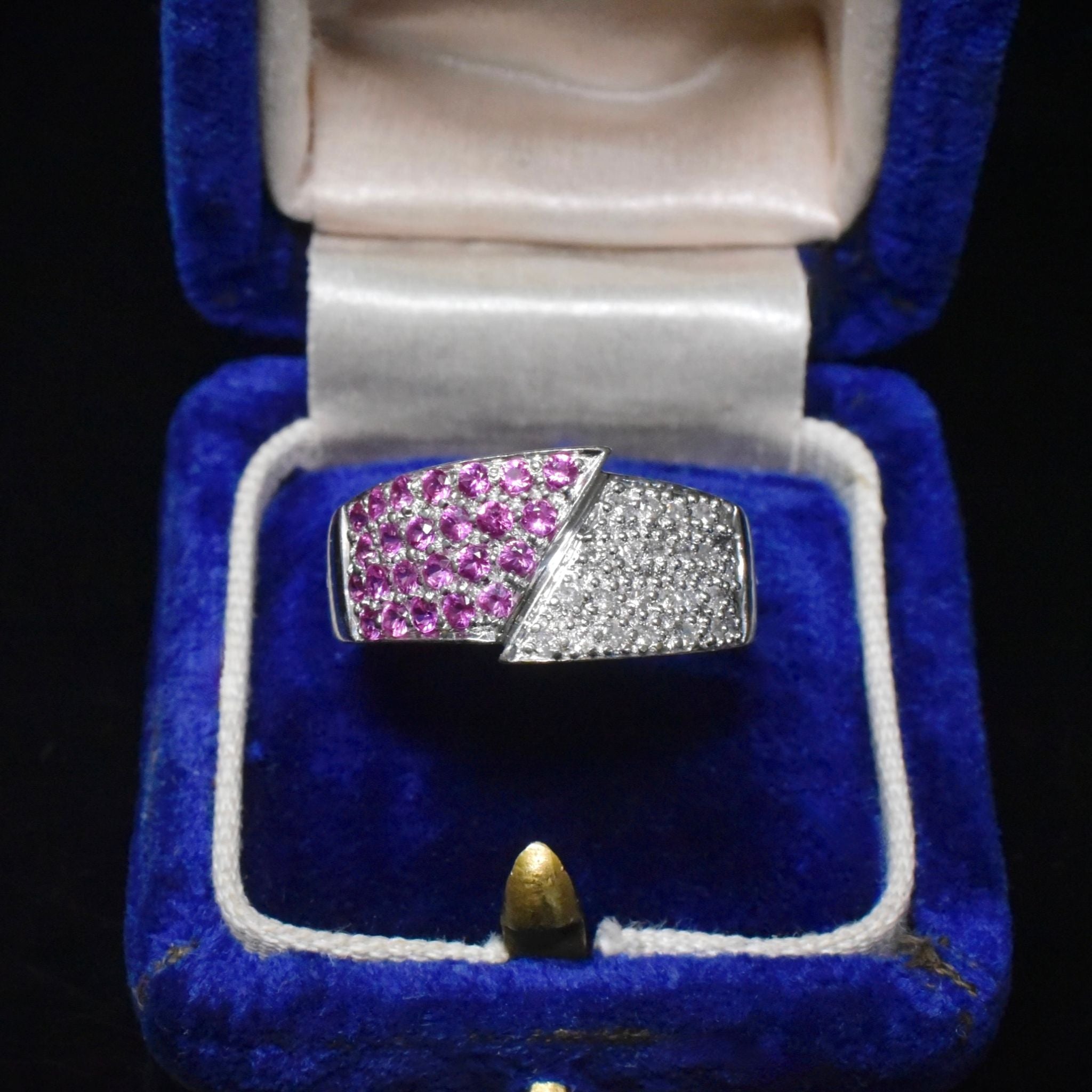 Fabulous 9ct White Gold Pink Sapphire And Diamond Ring