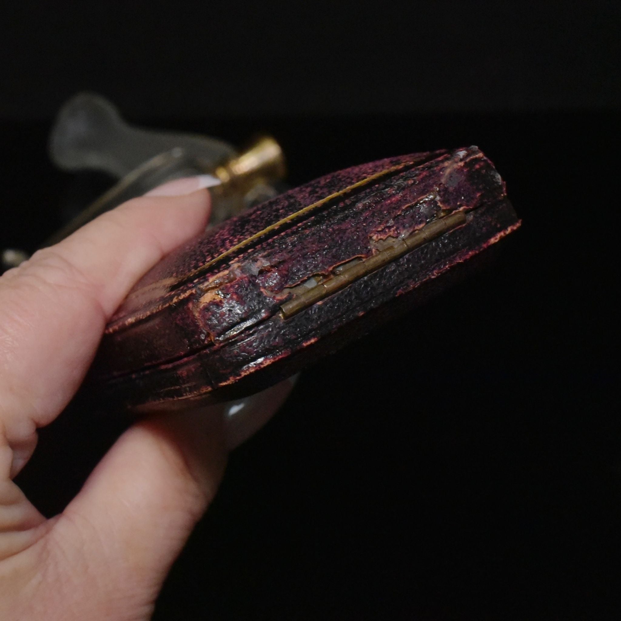 Antique Mid-Late Victorian Italian Cane Rod Cross With Original Fitted Case