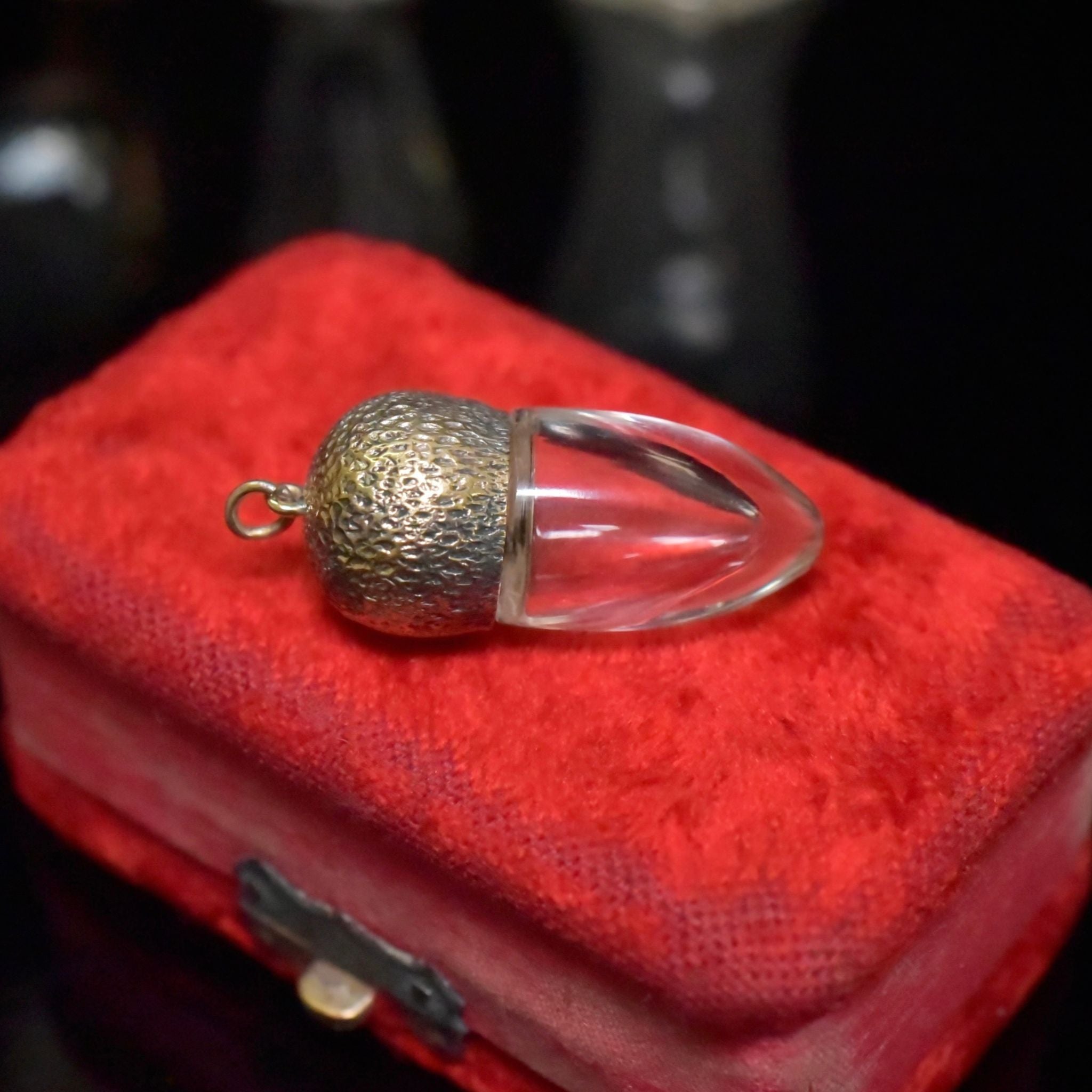 Antique Victorian Silver And Glass Perfume Bottle/Pendant/Chatelaine Tool