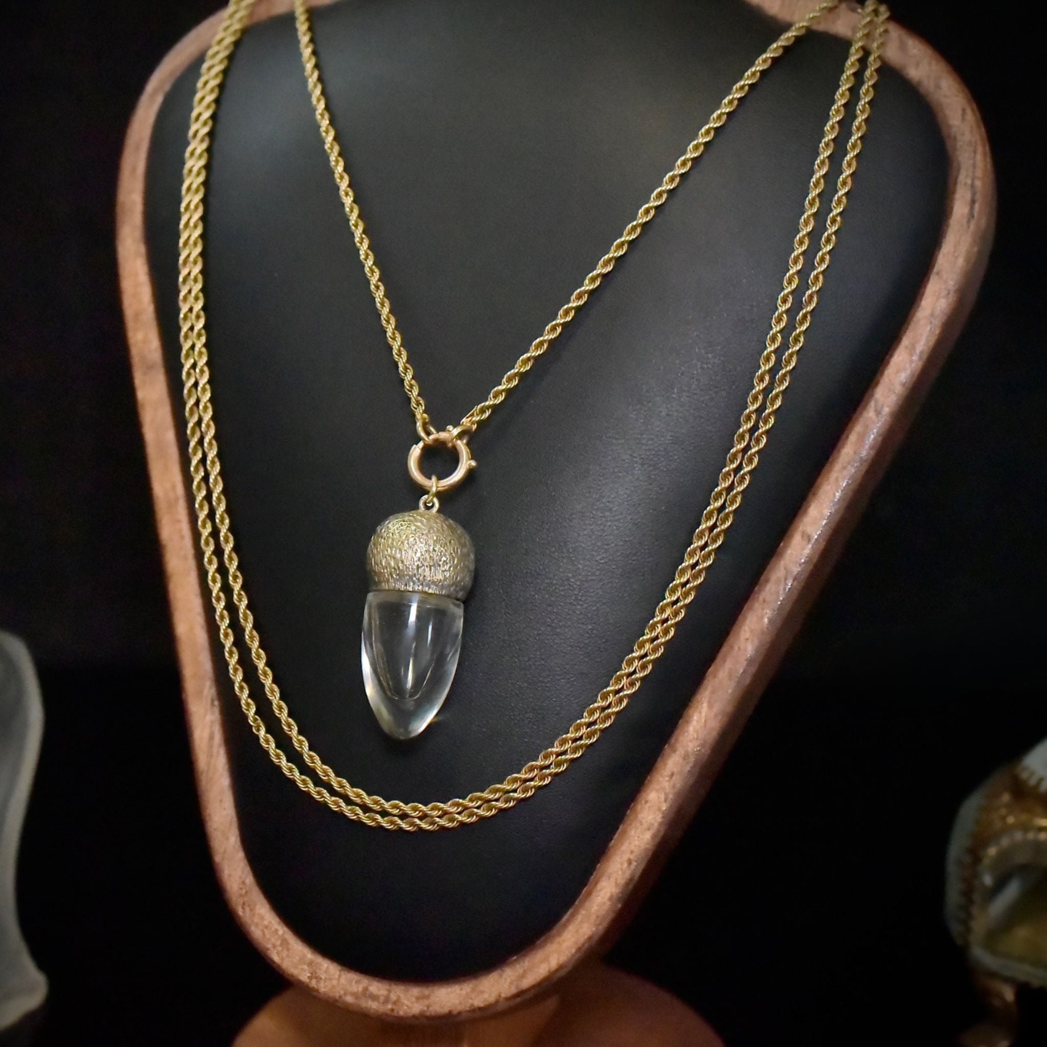 Antique Victorian Silver And Glass Perfume Bottle/Pendant/Chatelaine Tool