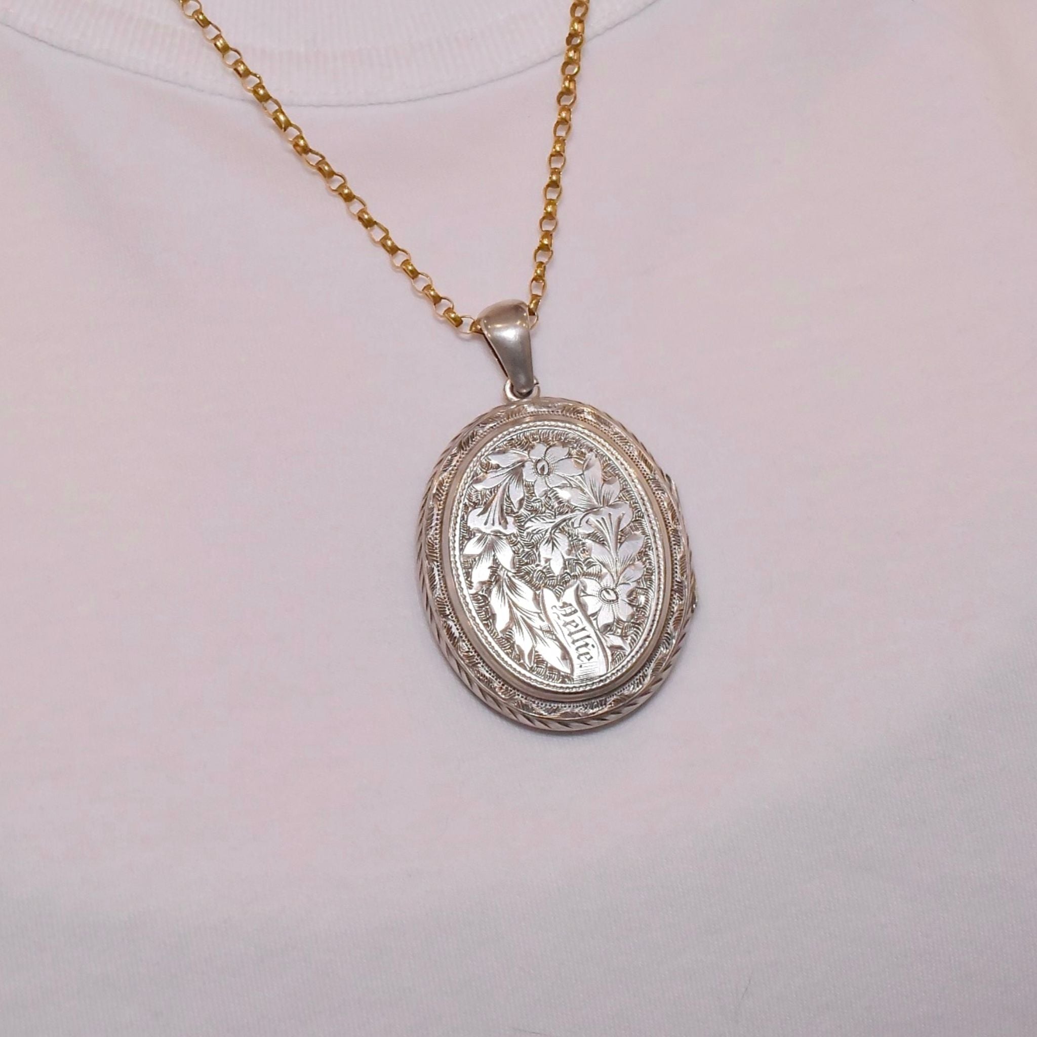 Antique Victorian Sterling Silver Double Photo Locket ‘Nellie’ - Circa 1880-1890