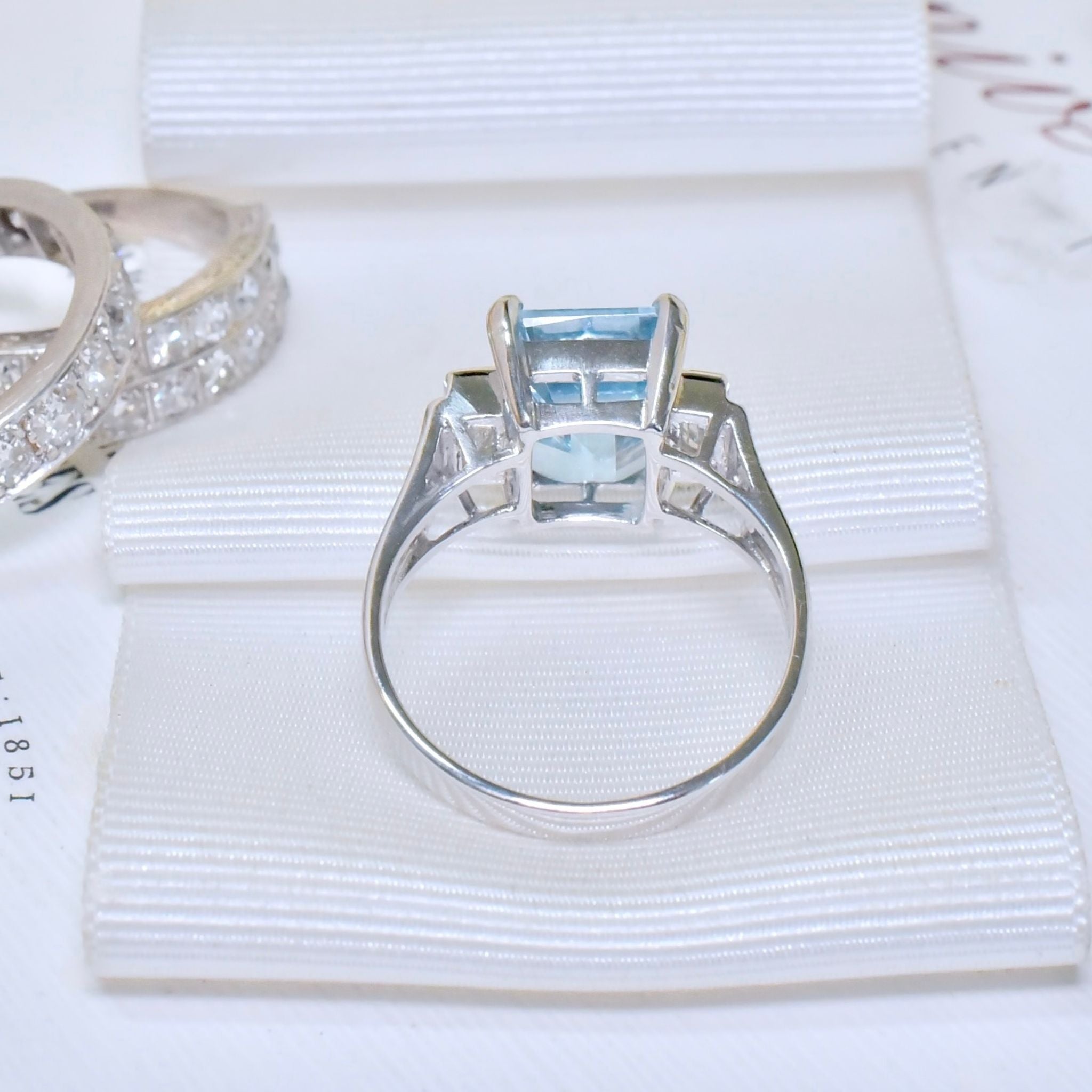 Glorious 18ct White Gold Topaz (4.5ct) And Diamond (0.35ct) Ring Independent Valuation Included For $5,545 AUD (In 2024)