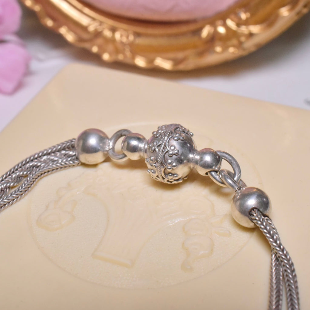 Antique Victorian Sterling Silver Albertina Watch Chain/Bracelet Circa 1890-1900