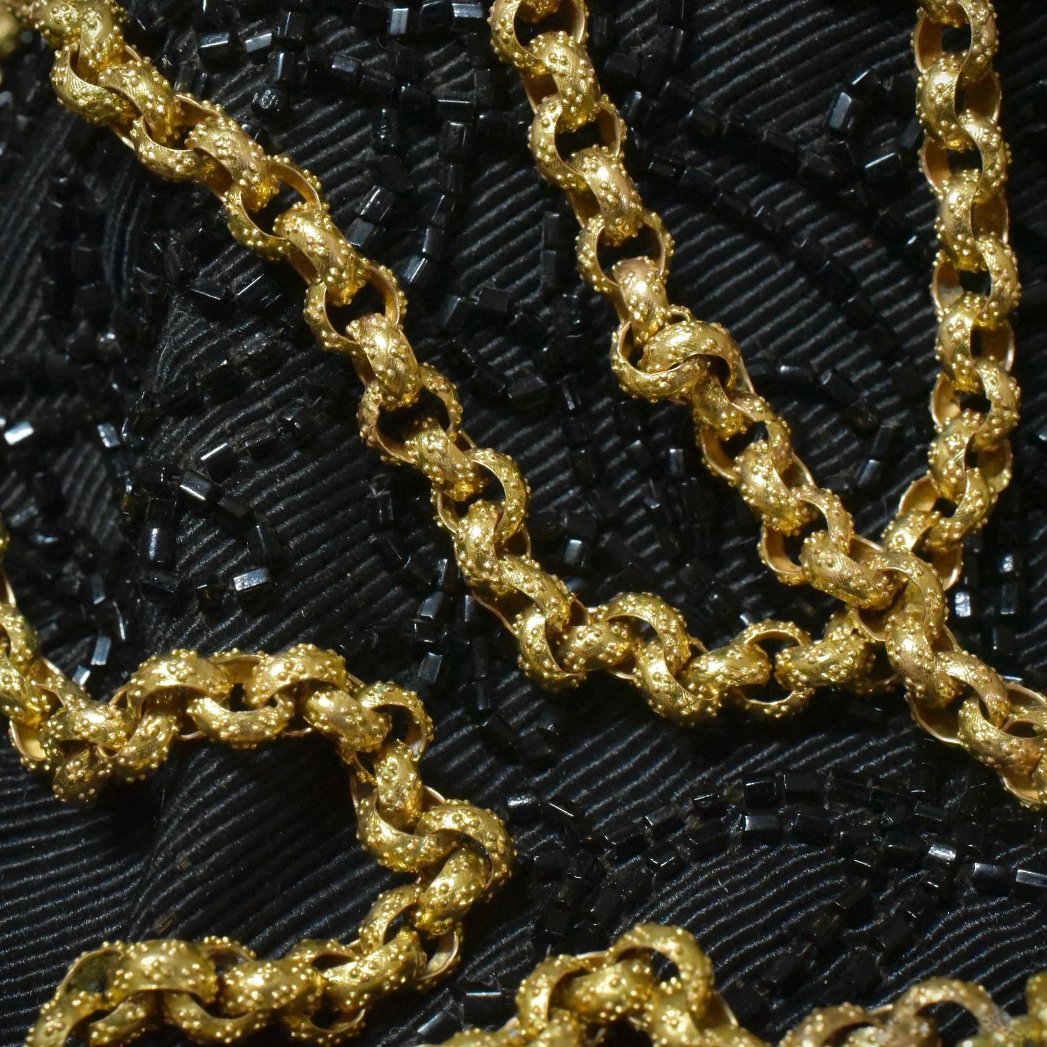 Fabulous Antique Georgian Pinchbeck Barrel Clasp Rope Necklace Circa 1790-1810
