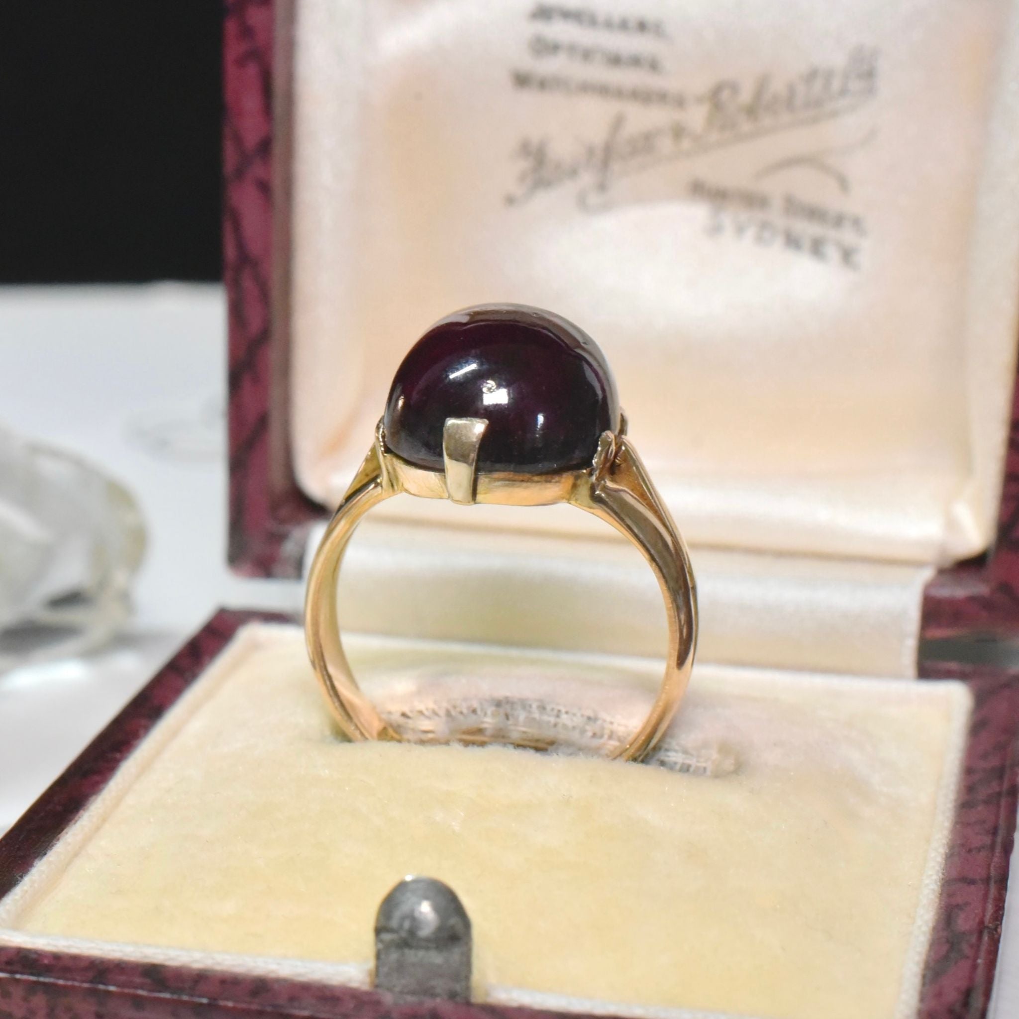 Antique Victorian 15ct Rose Gold Rhodolite Garnet Ring - Birmingham 1884