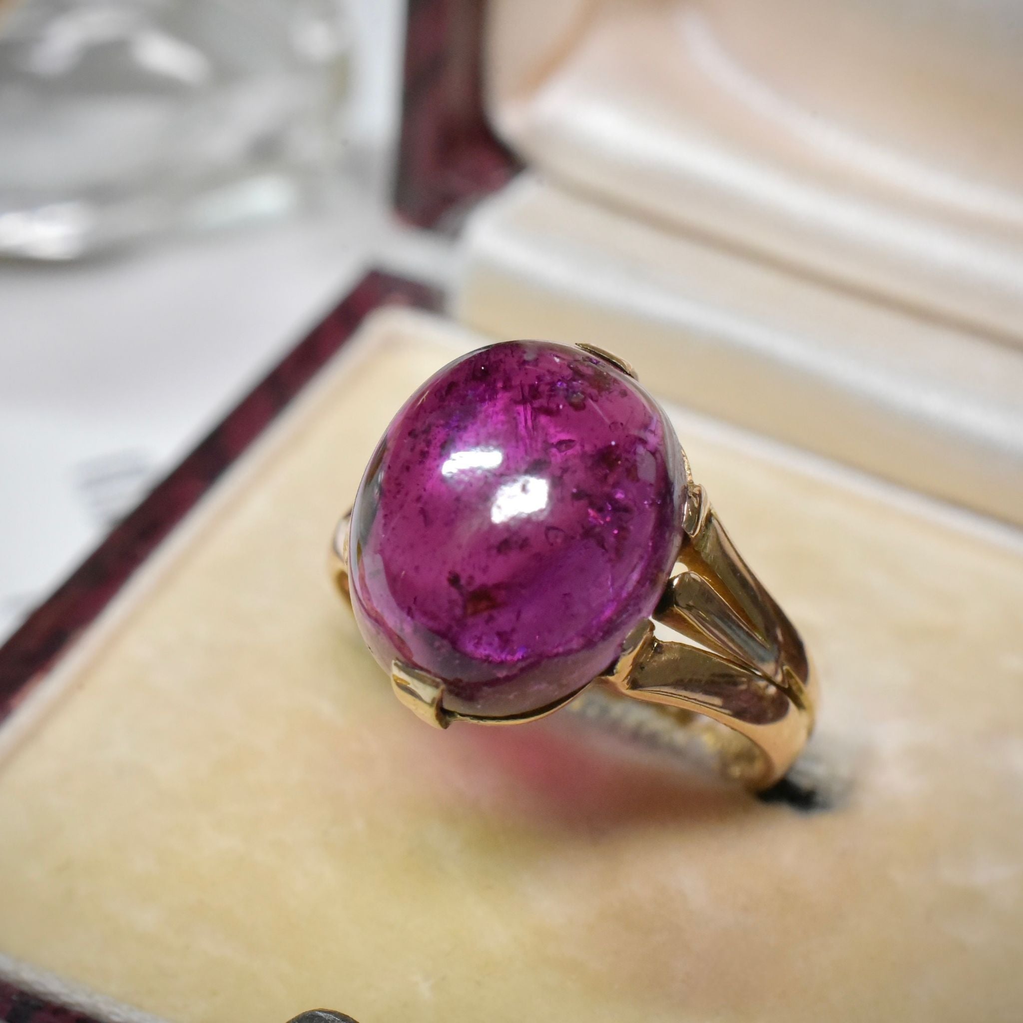 Antique Victorian 15ct Rose Gold Rhodolite Garnet Ring - Birmingham 1884