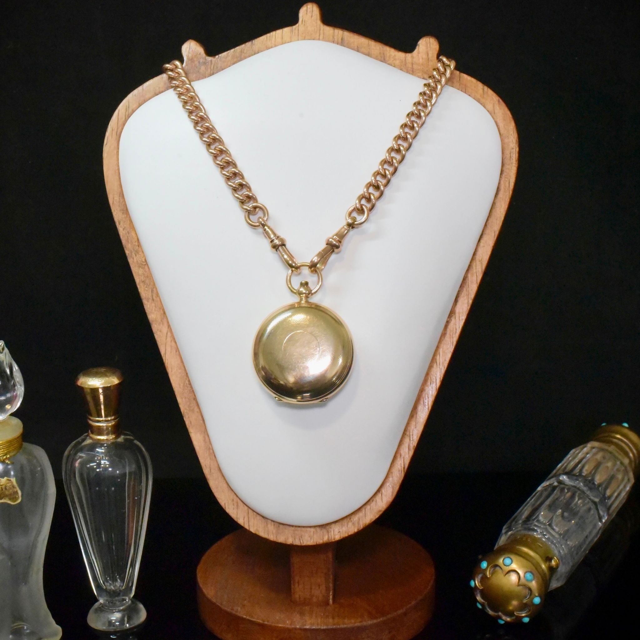 Superb Antique Edwardian 9ct Rose Gold Sovereign Case - Aaron Lufkin Dennison - Birmingham 1910