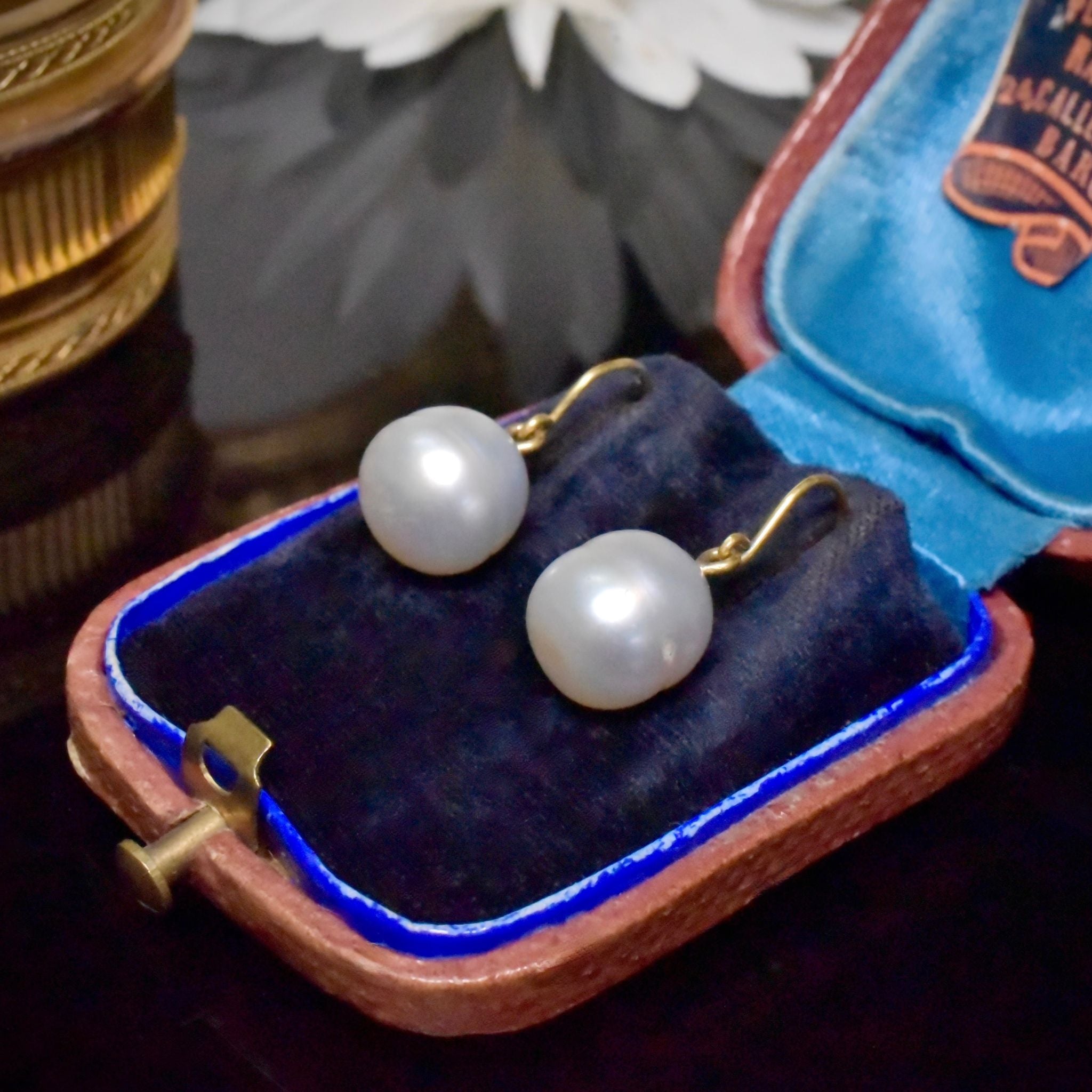 Charming 14ct Yellow Gold Freshwater Semi-Baroque Pearl Earrings
