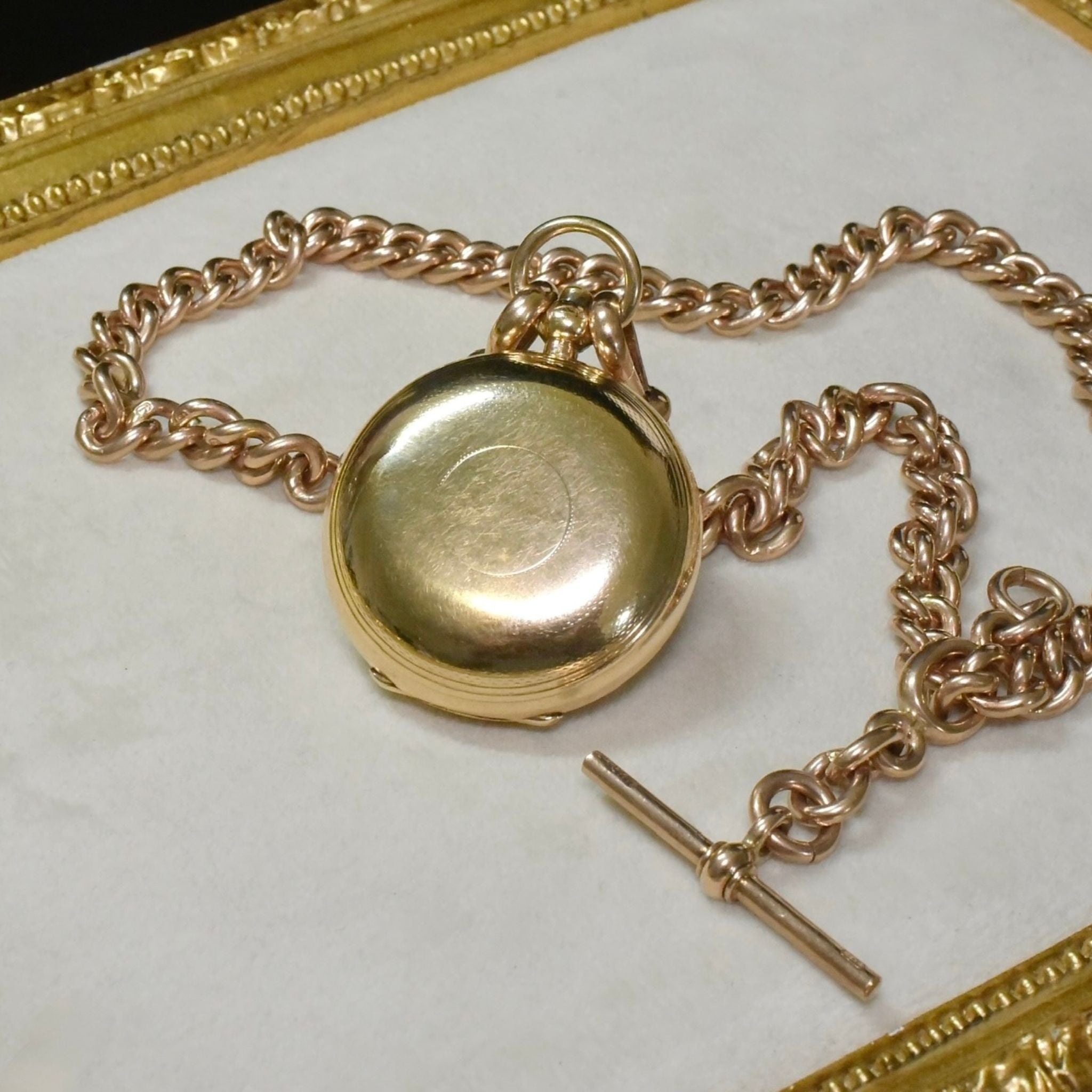 Superb Antique Edwardian 9ct Rose Gold Sovereign Case - Aaron Lufkin Dennison - Birmingham 1910