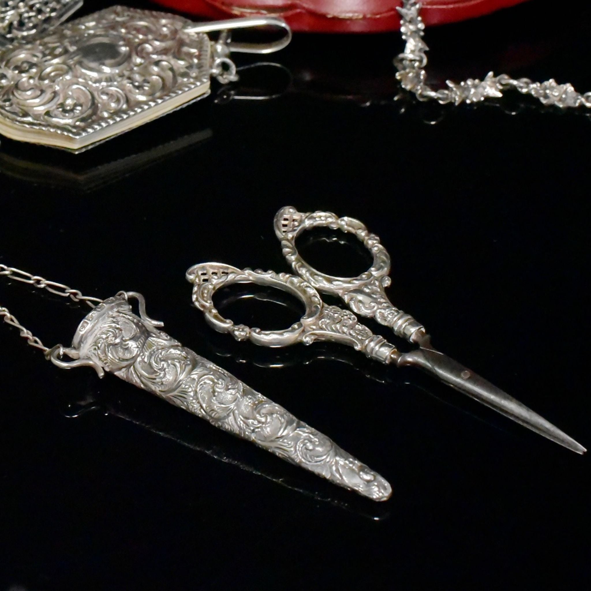 Fabulous Antique Victorian Sterling Silver Chatelaine - Circa 1890’s-1900’s
