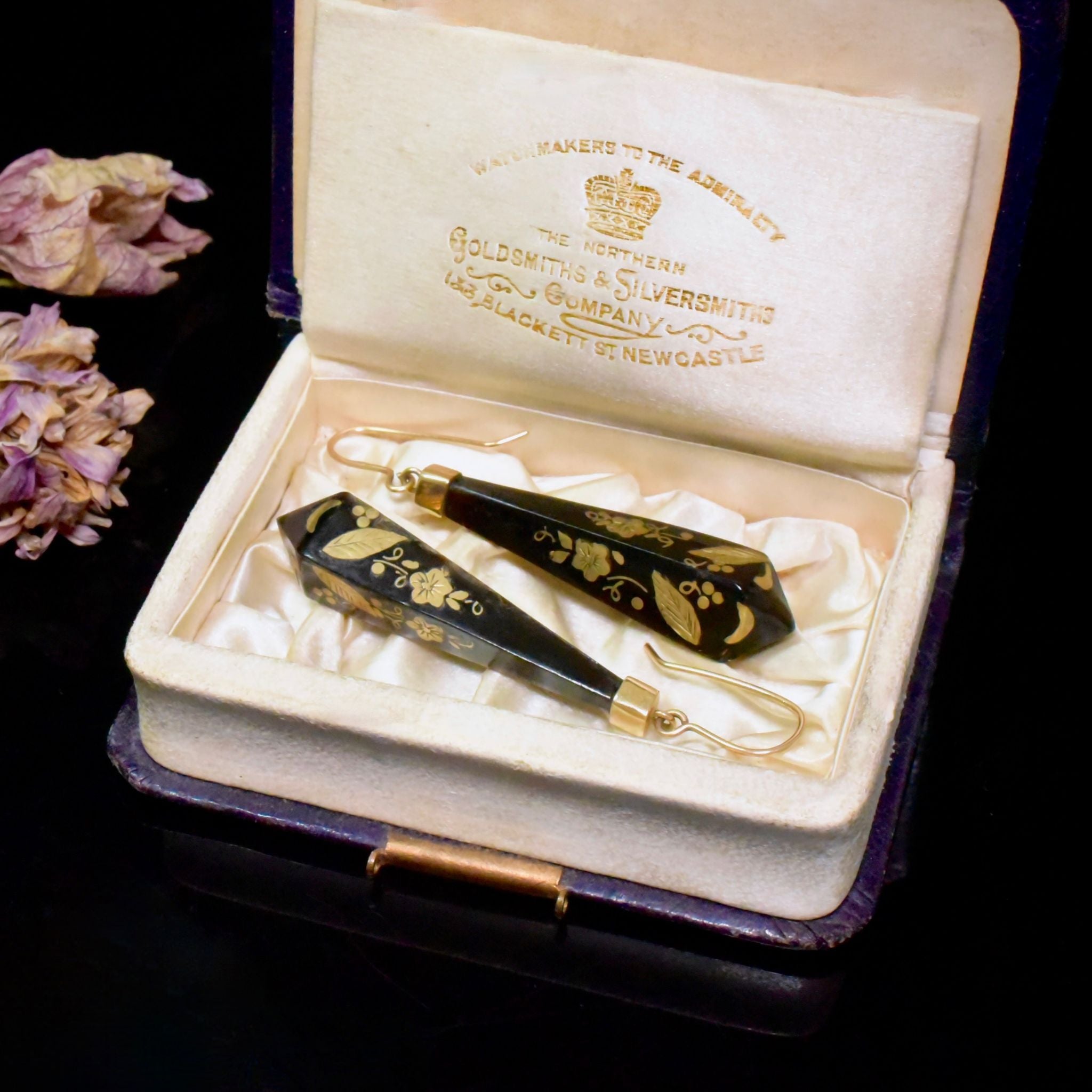 Charming Antique Victorian 9ct Yellow Gold Pique Earrings - Circa 1890-1900