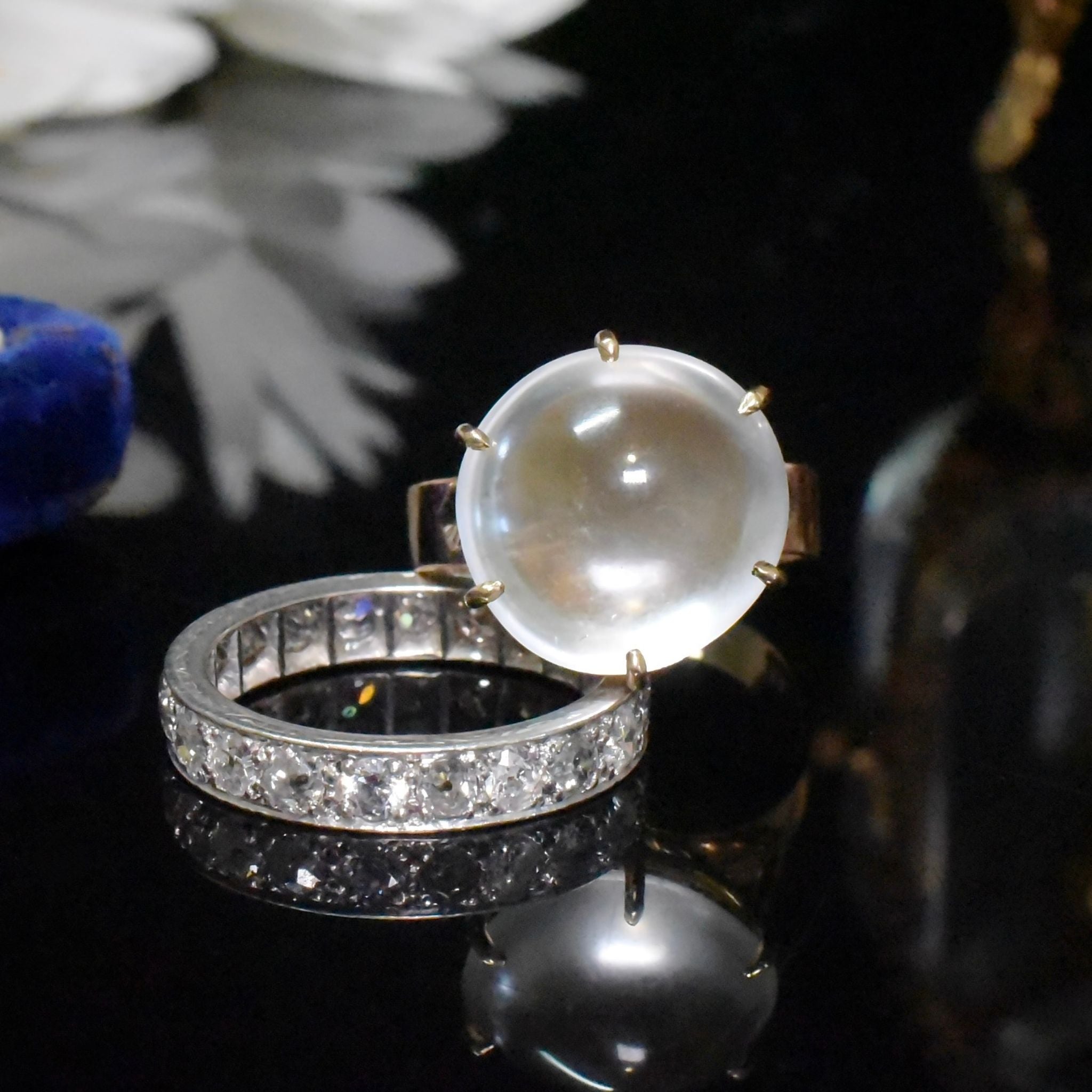 Gorgeous Vintage Retro Era 9ct Yellow Gold Ceylon Moonstone Ring Circa 1940-50’s