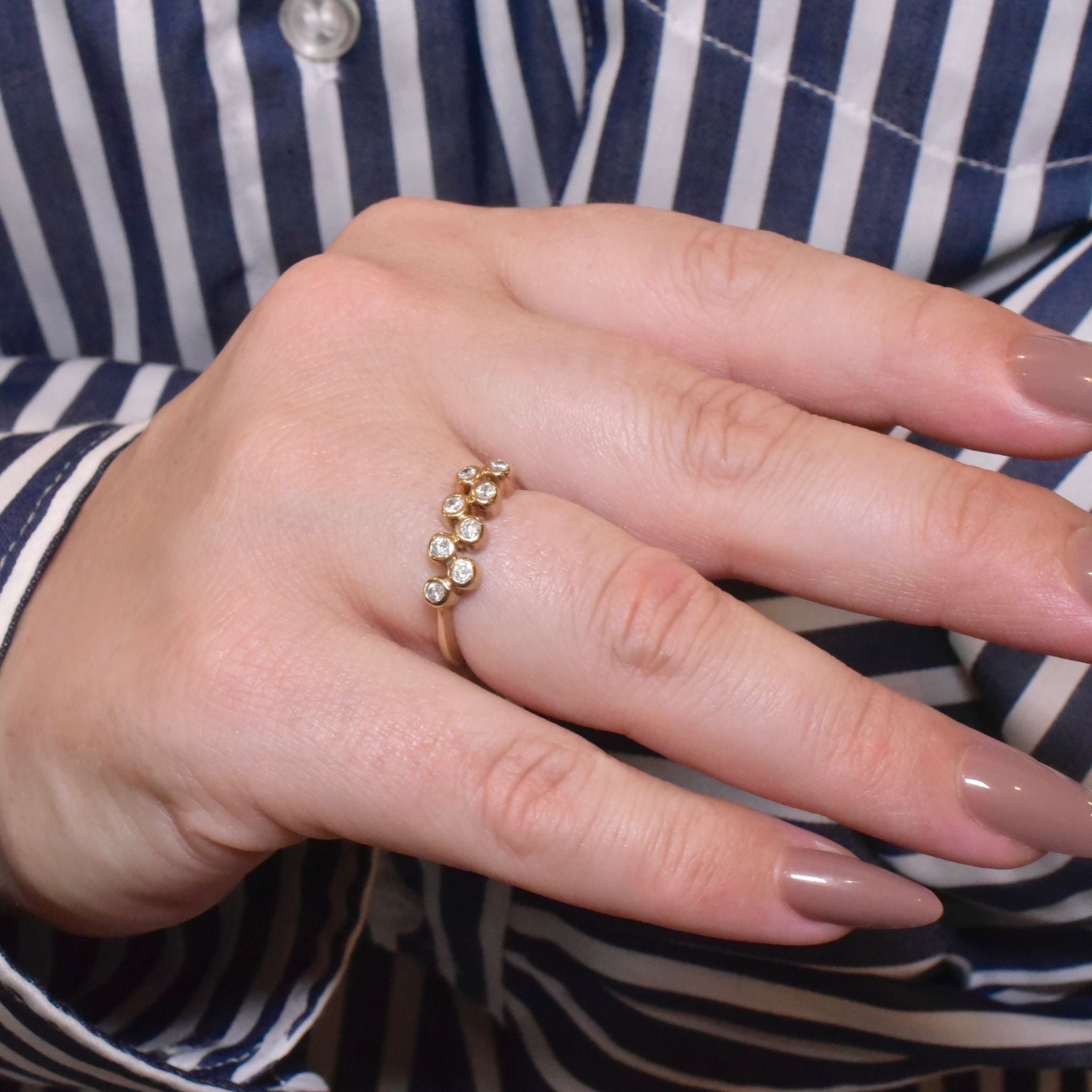 Charming 9ct Yellow Gold And Diamond Ring - Birmingham 2008