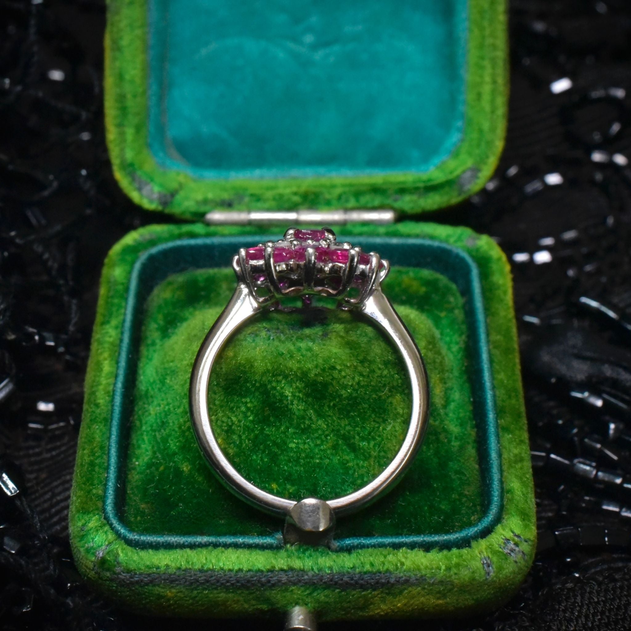 Fabulous 18ct White Gold Ruby And Diamond Daisy Halo Cluster Ring Included In Purchase An 2022 NCJV Valuation For $5,800 AUD