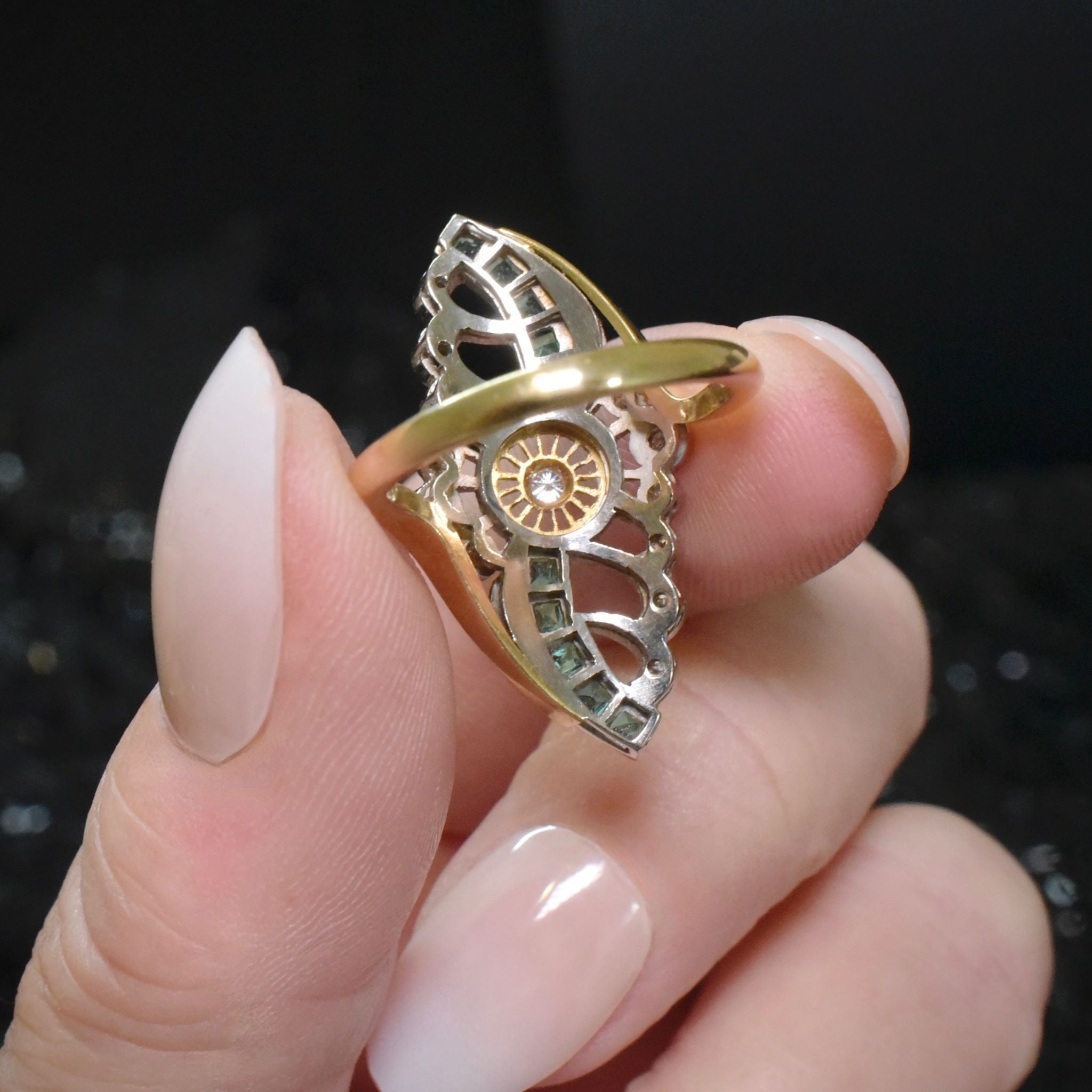 Superb Contemporary 18ct Yellow (And White) Gold Emerald And Diamond Ring Included In Purchase A 2020 NCJV Valuation For $7,700 AUD