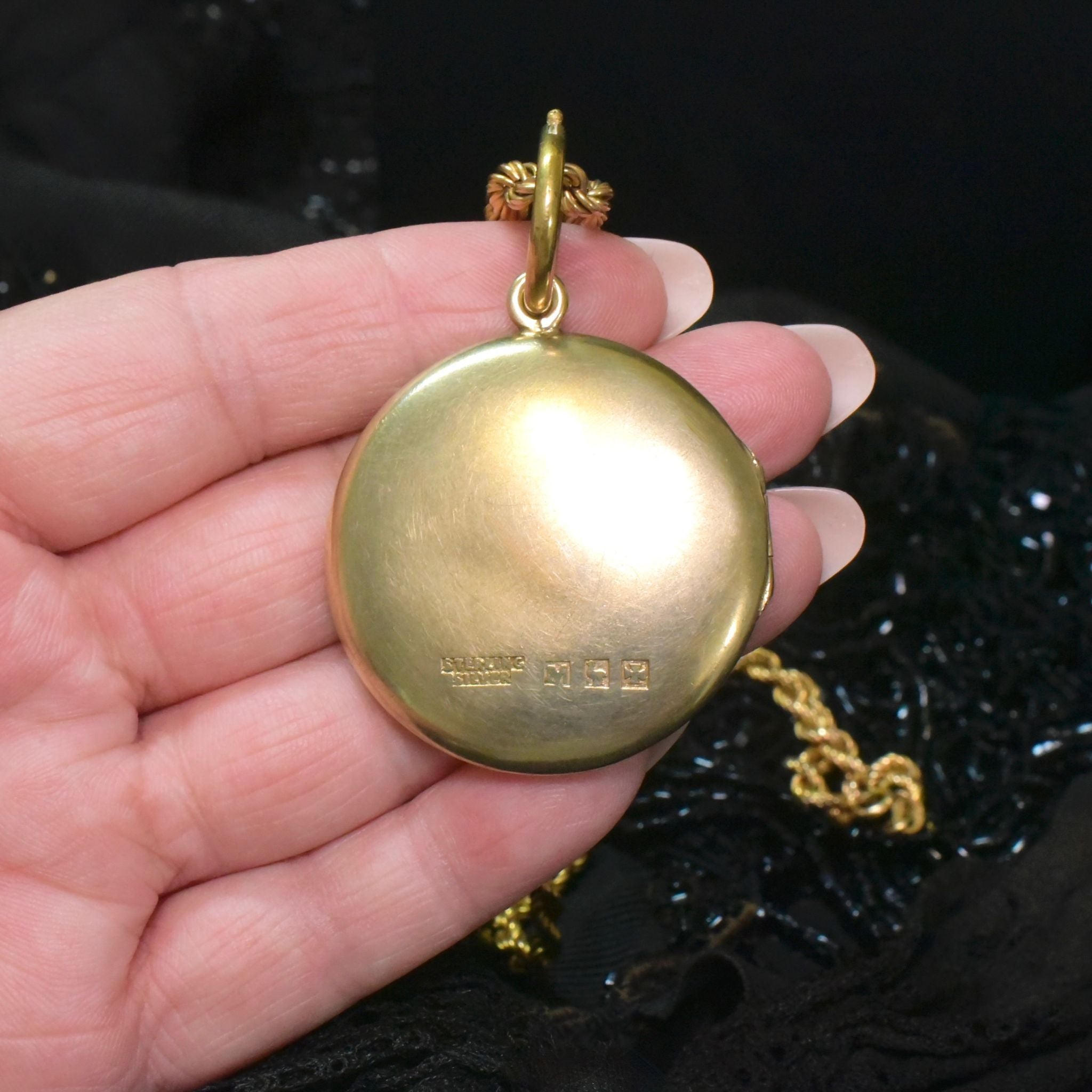 Antique Australian Sterling Silver (Gilt Over) Double Sided Locket By F. J. Mole, Circa 1915-1920