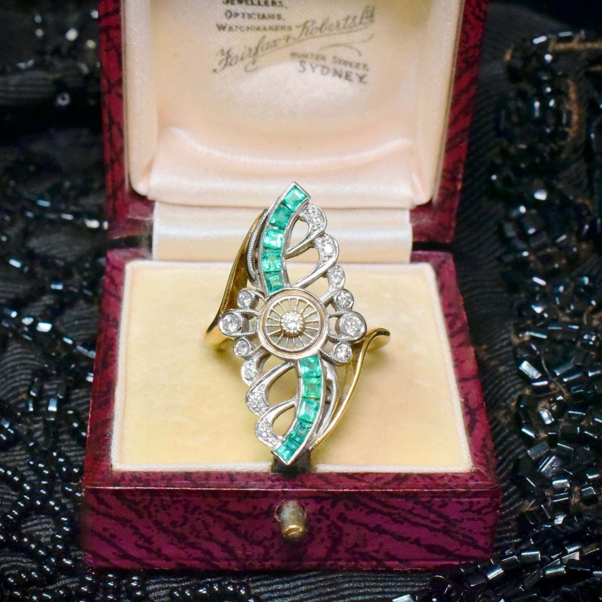 Superb Contemporary 18ct Yellow (And White) Gold Emerald And Diamond Ring Included In Purchase A 2020 NCJV Valuation For $7,700 AUD