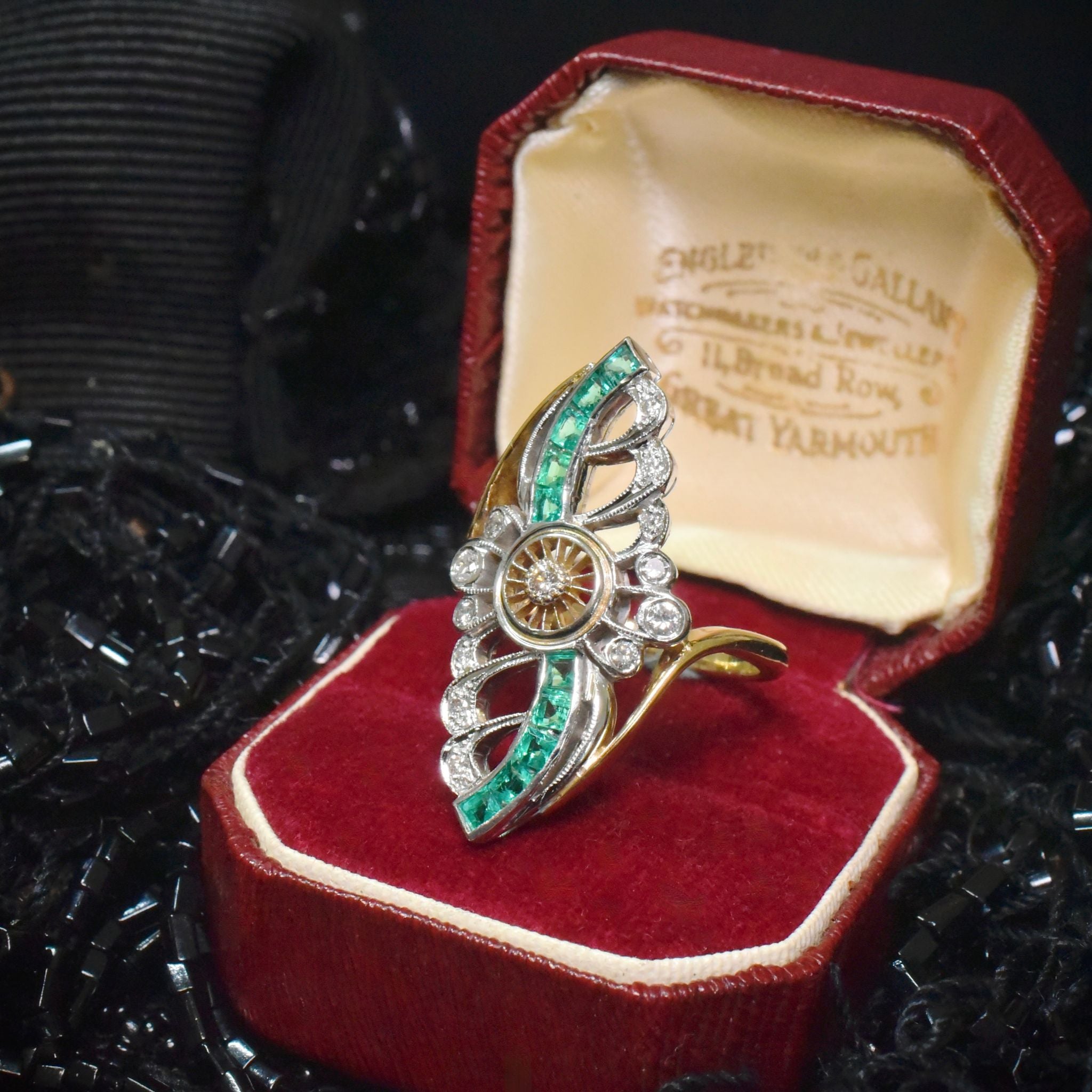 Superb Contemporary 18ct Yellow (And White) Gold Emerald And Diamond Ring Included In Purchase A 2020 NCJV Valuation For $7,700 AUD