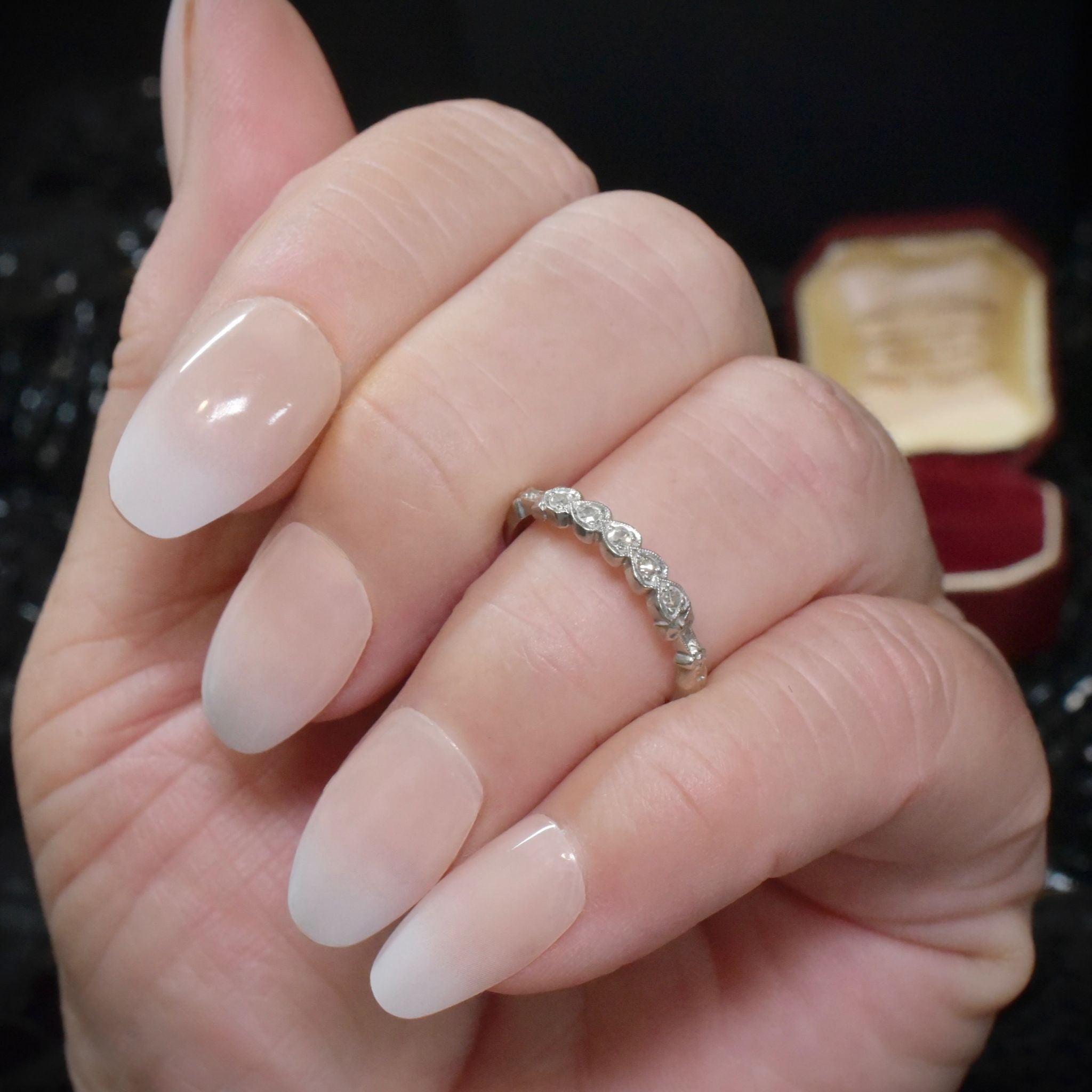 Antique (Almost) Art Deco Era Platinum And Diamond Ring Circa 1930’s