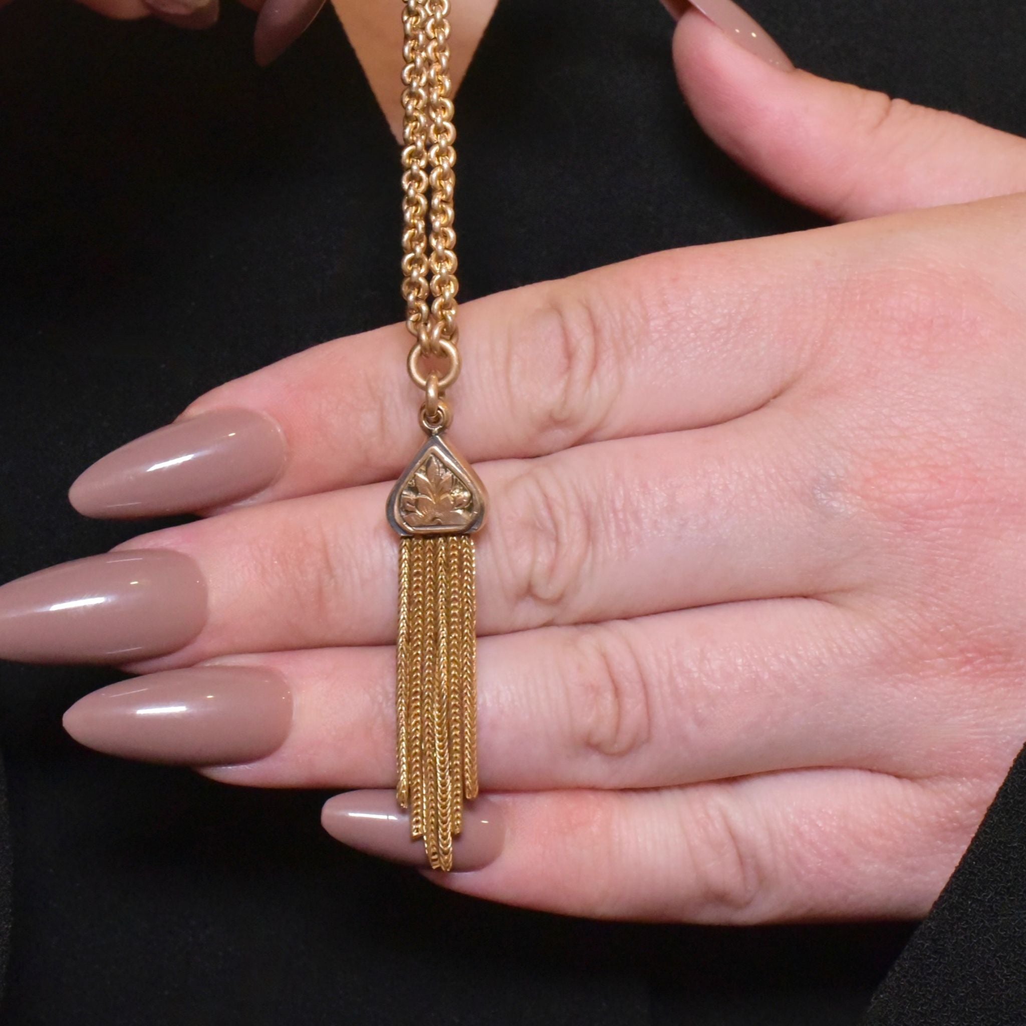 Antique Edwardian *Rolled Gold* Albertina Tassel Fob Watch Chain Circa 1900-1915