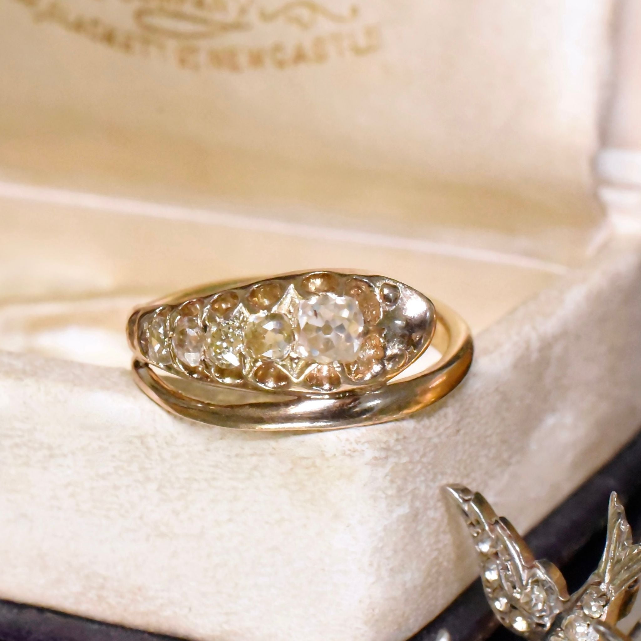 Antique Victorian Era 18ct Yellow Gold Old Mine-Cut ‘Serpent’ Ring Circa 1890-1900