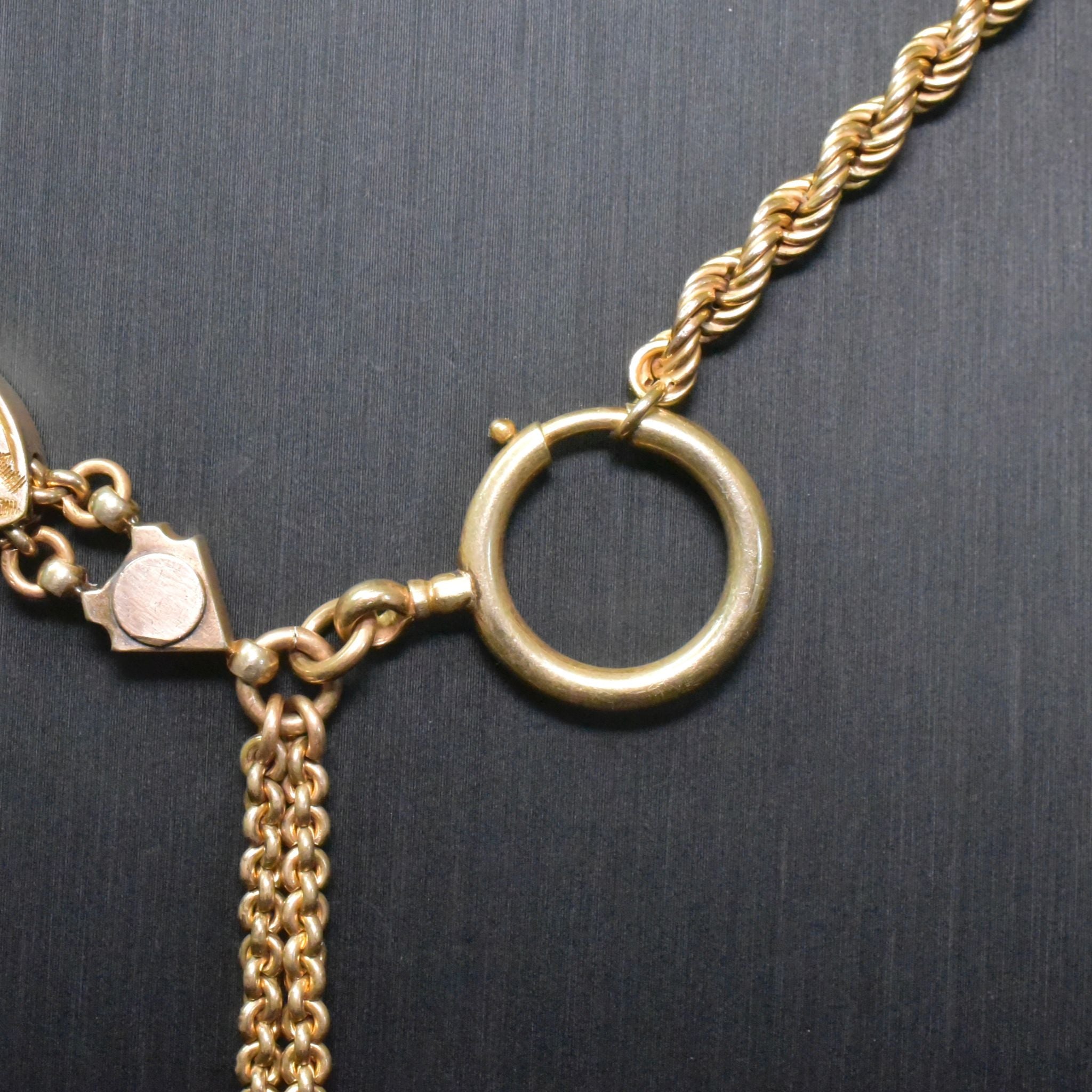 Antique Edwardian *Rolled Gold* Albertina Tassel Fob Watch Chain Circa 1900-1915
