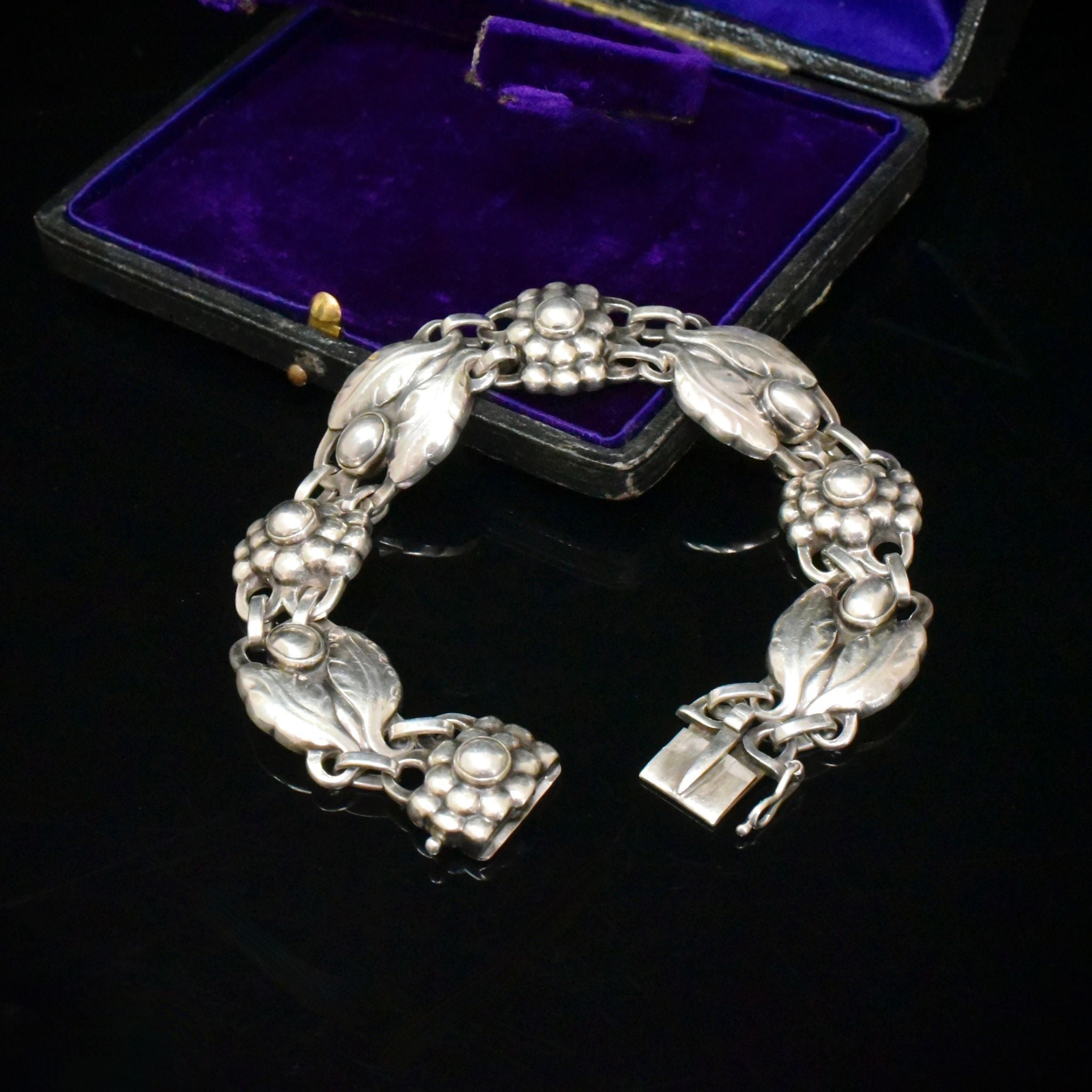 Stunning Vintage Georg Jensen Sterling Silver Bracelet Denmark #3 Circa 1945-1977
