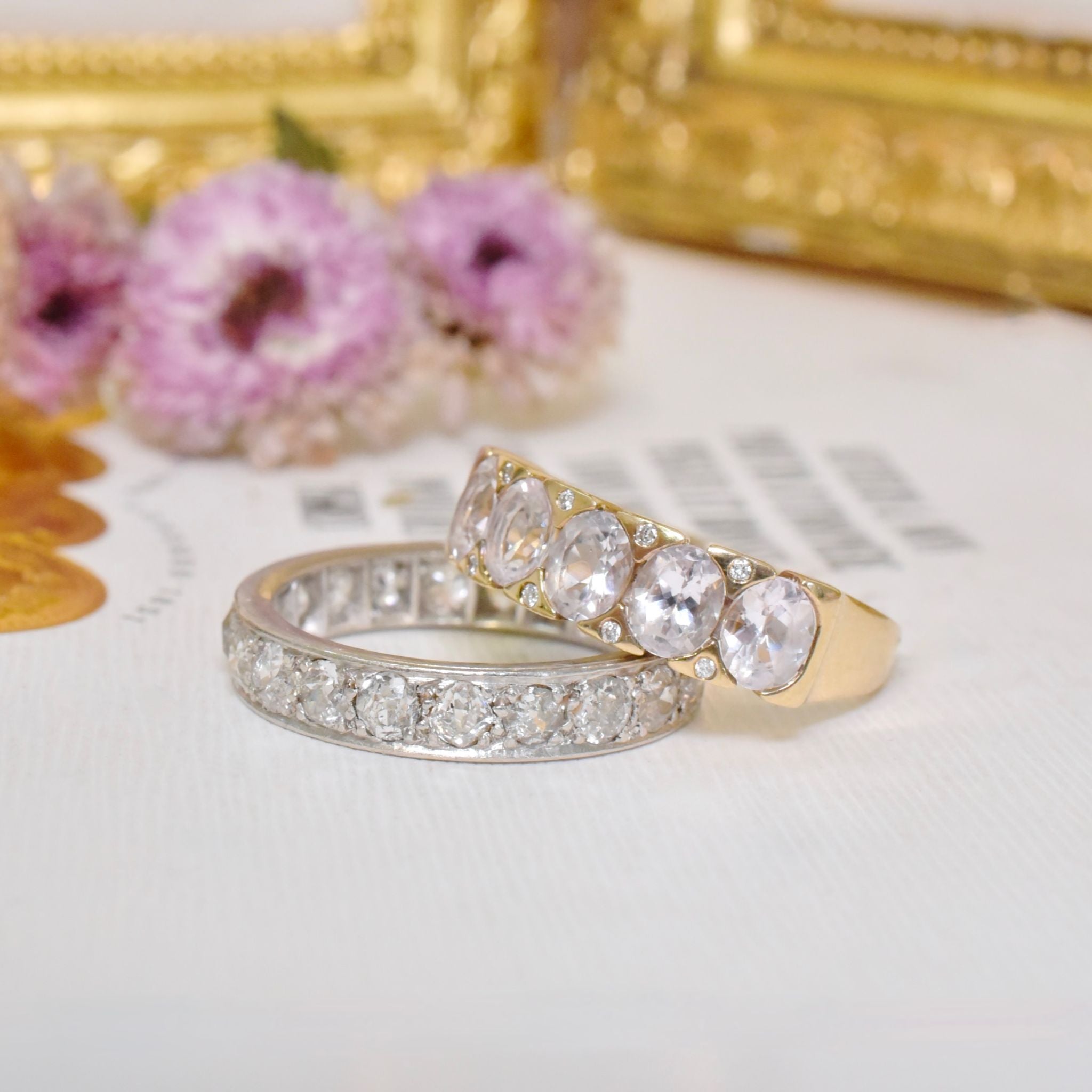 Fabulous 9ct Yellow Gold Morganite And Diamond Ring