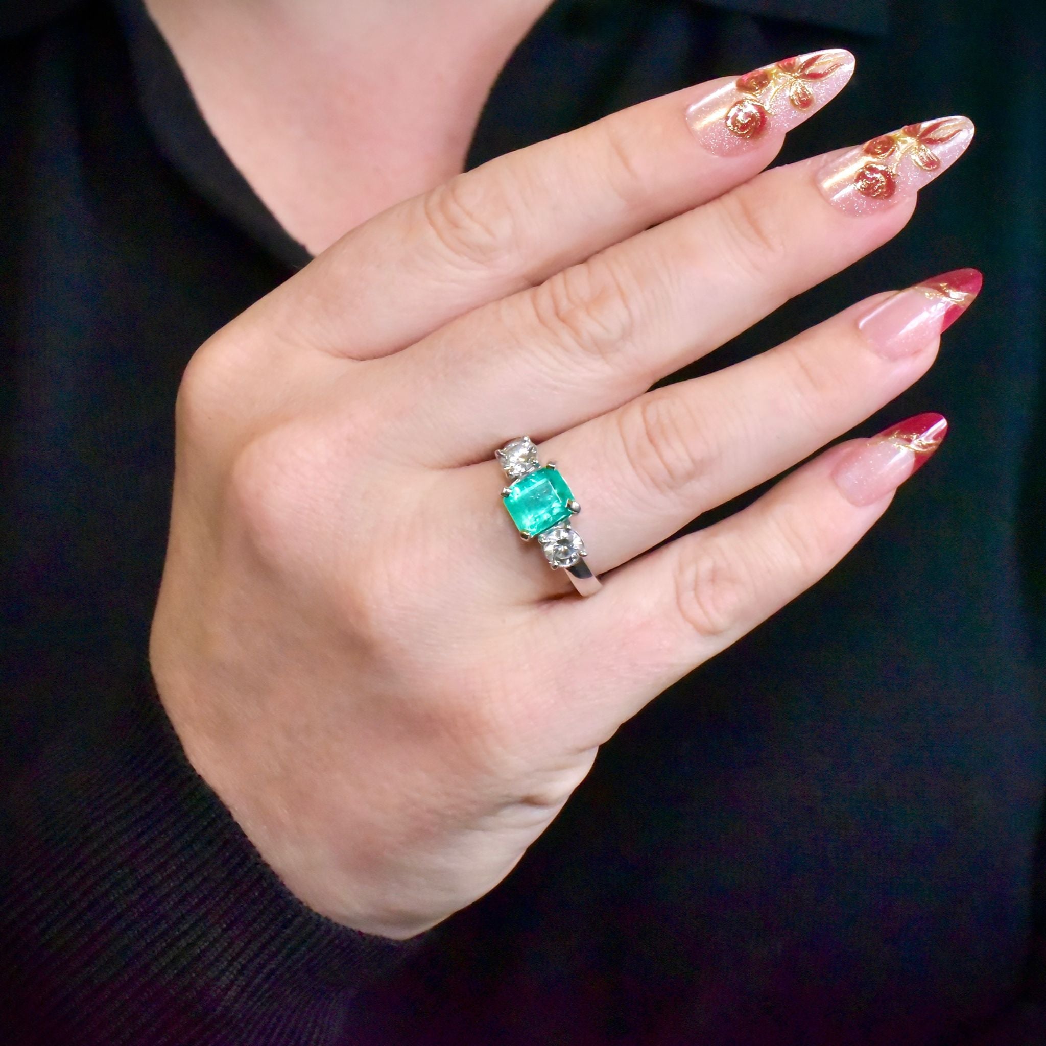 Superb 18ct White Gold Emerald (1.75ct) And Diamond (0.74ct) Ring Included In Purchase An Independent Valuation $14,090 AUD