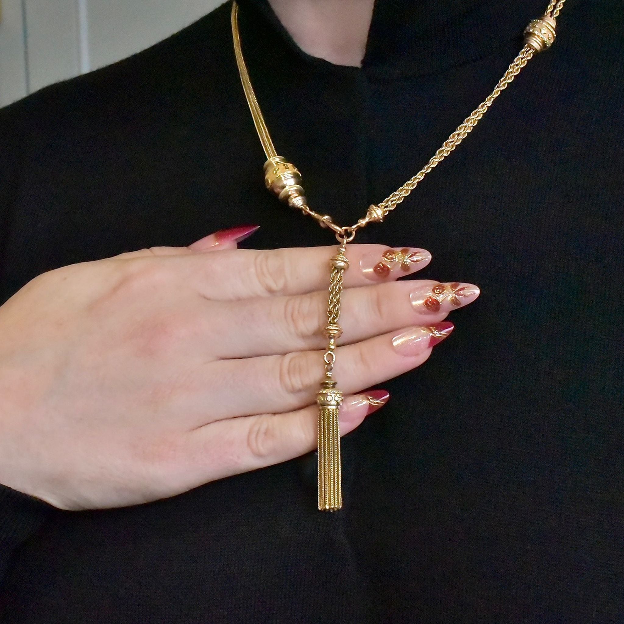 Superb Victorian Bi-Colour 15ct And 9ct Albertina Tassel Watch-Chain/Necklace (2 x Bracelets) Circa 1880-1890’s