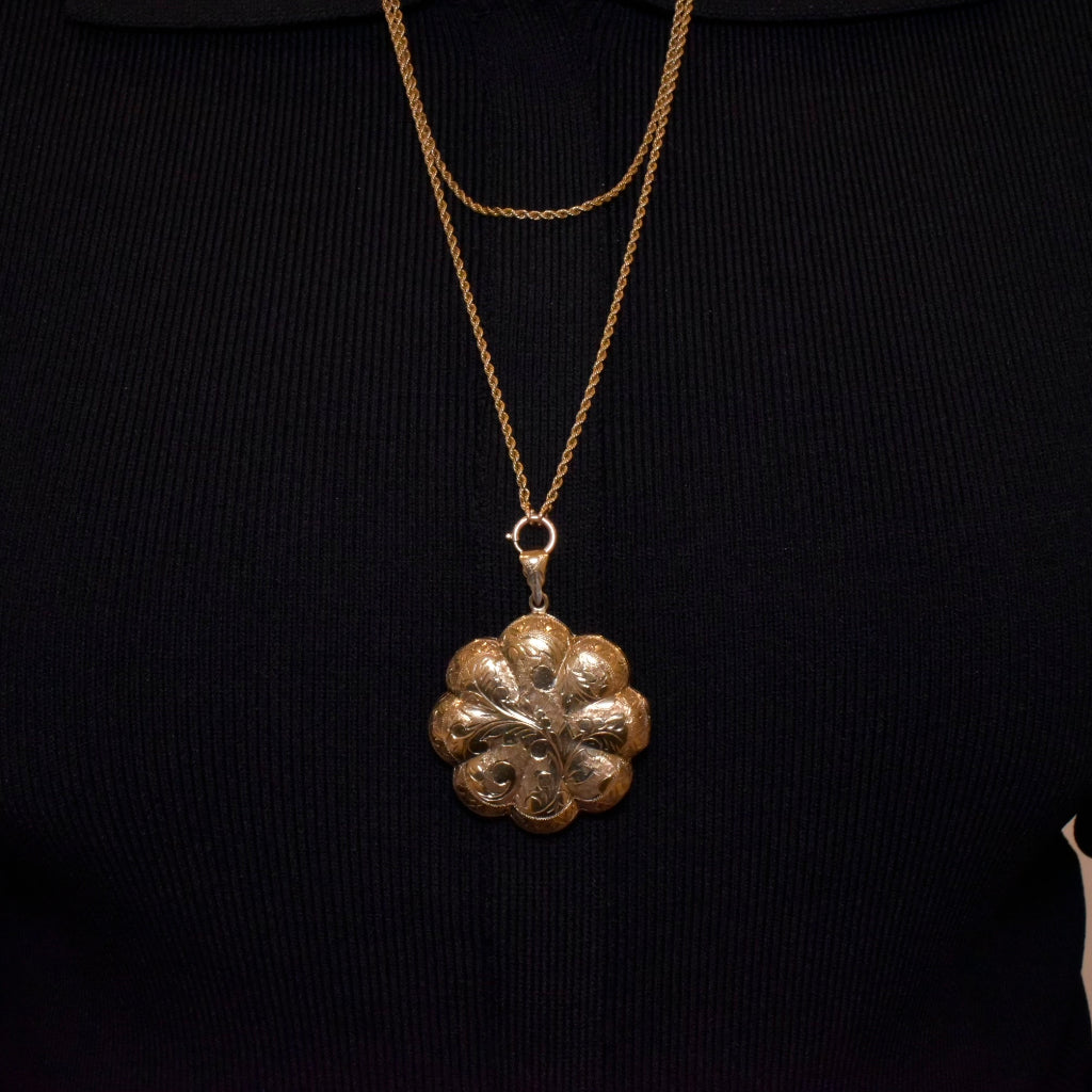 Vintage Large Sterling Silver - Gold Washed - Double Sided Locket