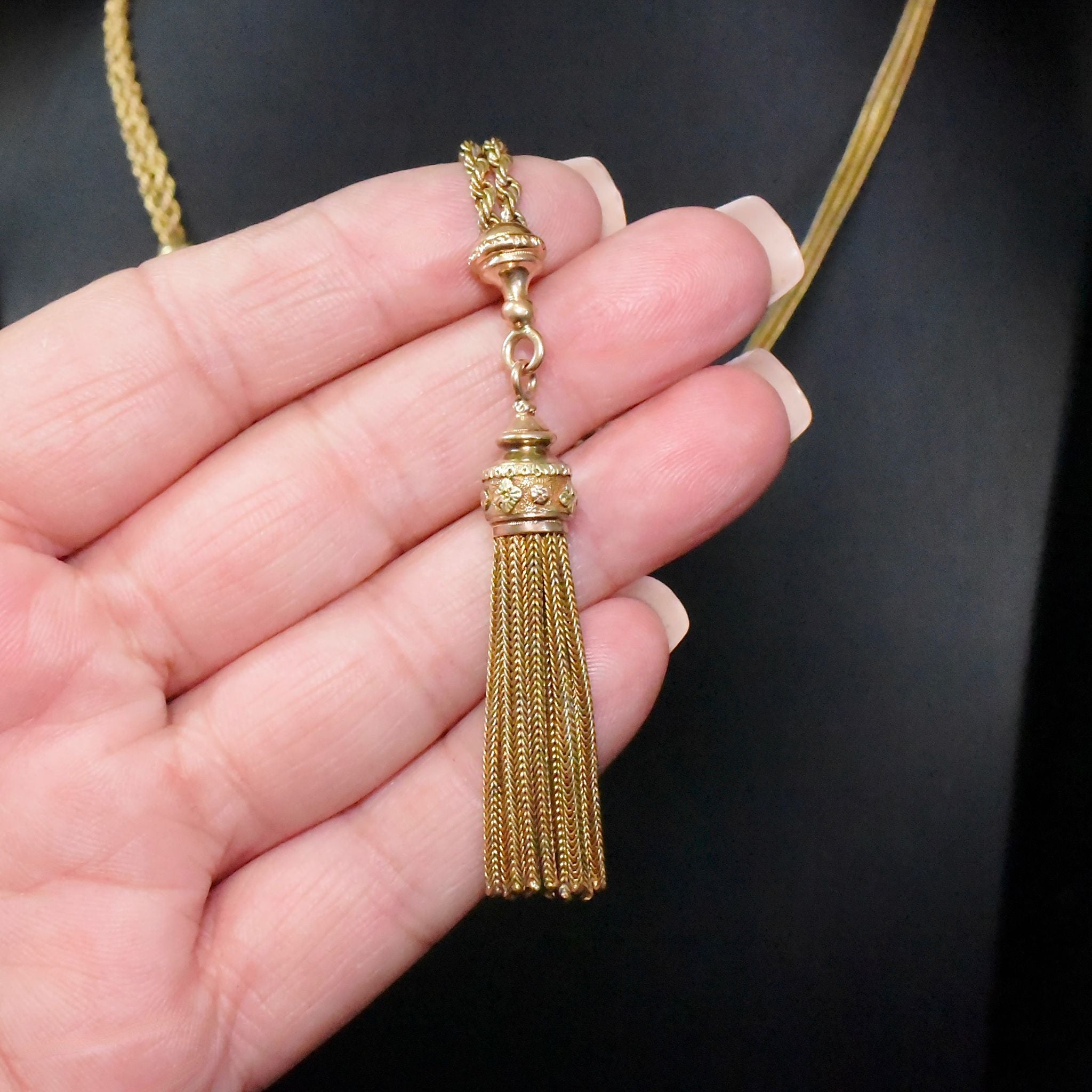 Superb Victorian Bi-Colour 15ct And 9ct Albertina Tassel Watch-Chain/Necklace (2 x Bracelets) Circa 1880-1890’s