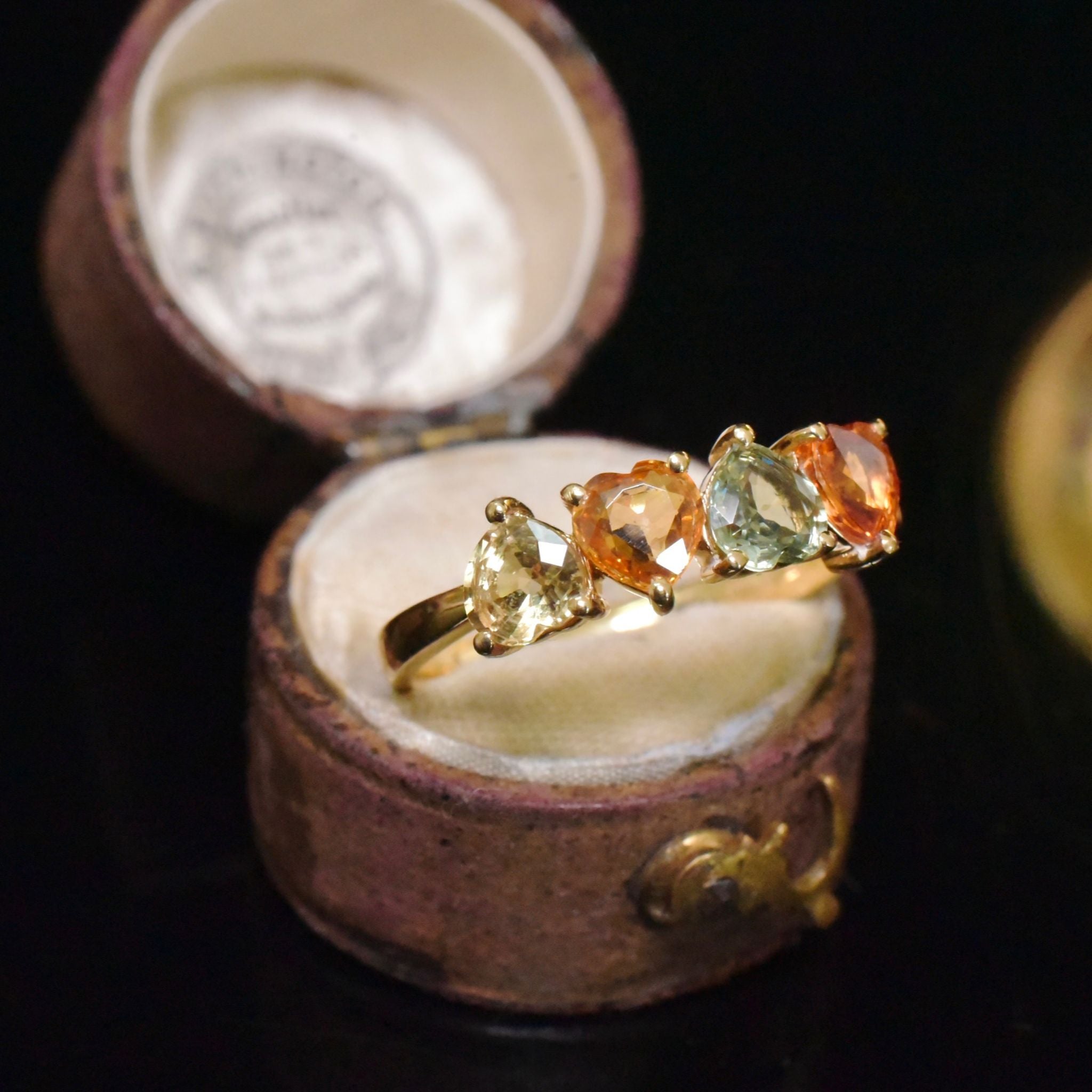 Superb 18ct Yellow Gold Coloured Heart-Cut Natural Sapphire Ring