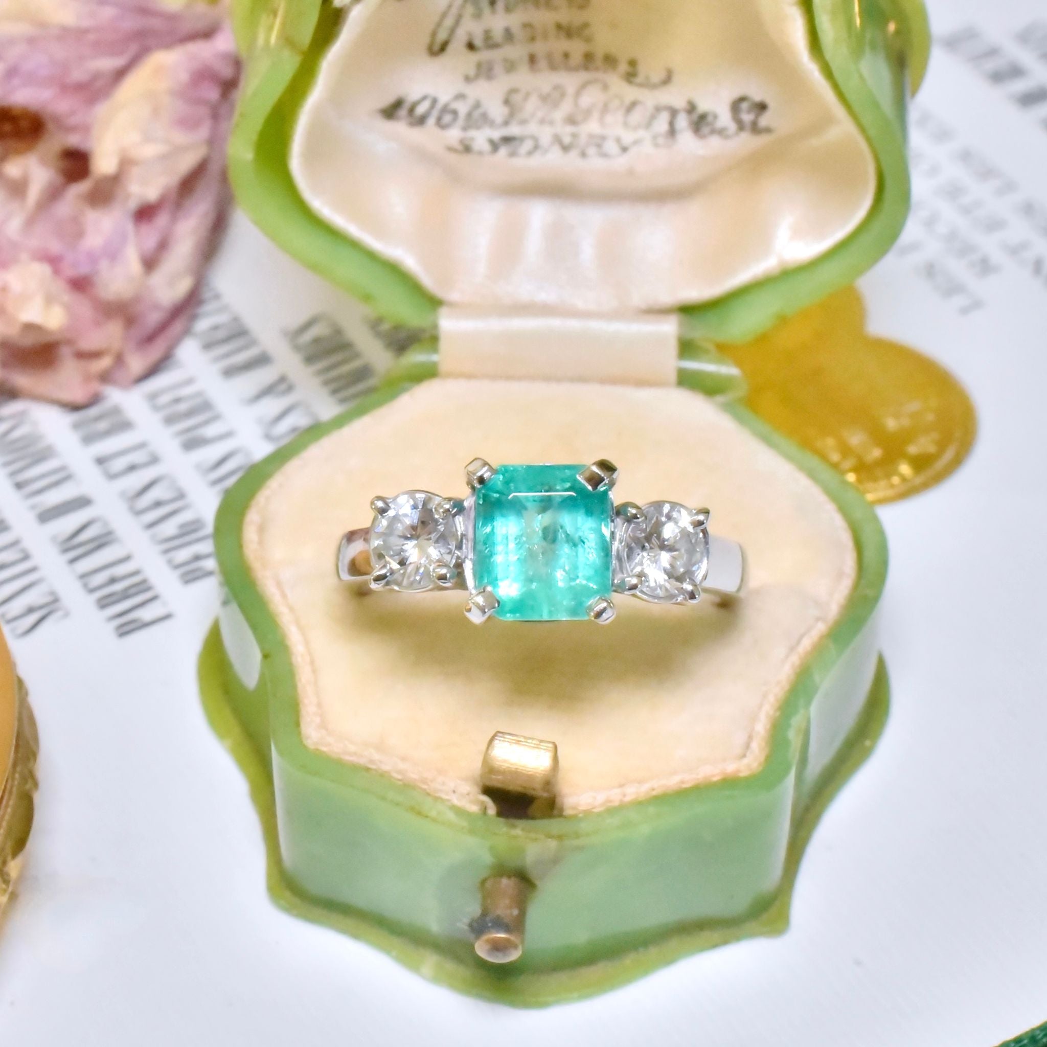 Superb 18ct White Gold Emerald (1.75ct) And Diamond (0.74ct) Ring Included In Purchase An Independent Valuation $14,090 AUD