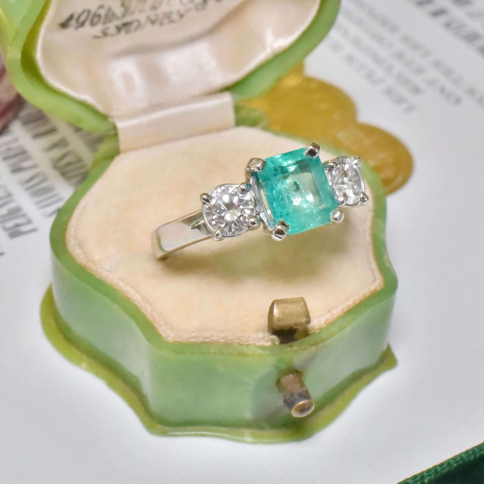 Superb 18ct White Gold Emerald (1.75ct) And Diamond (0.74ct) Ring Included In Purchase An Independent Valuation $14,090 AUD