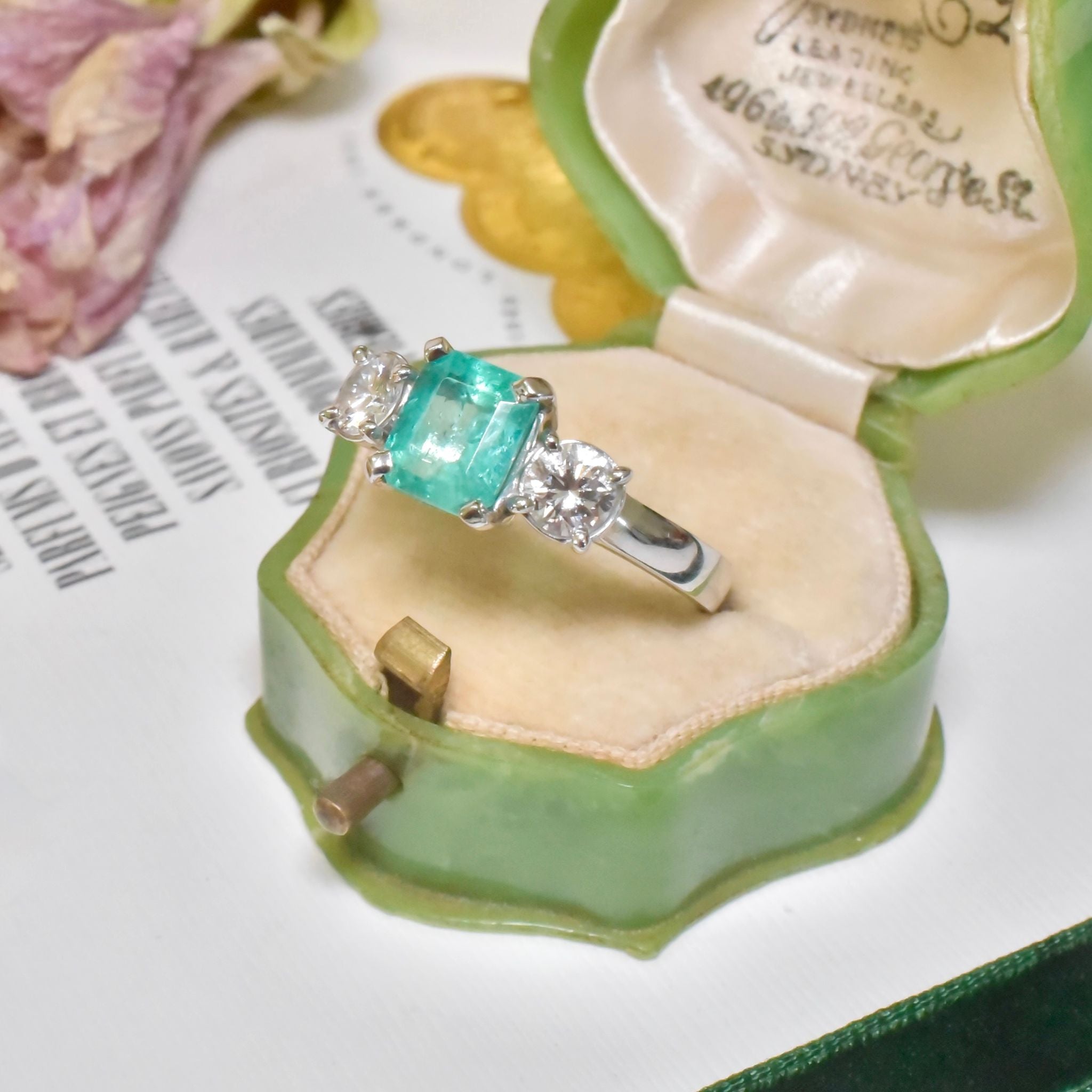 Superb 18ct White Gold Emerald (1.75ct) And Diamond (0.74ct) Ring Included In Purchase An Independent Valuation $14,090 AUD