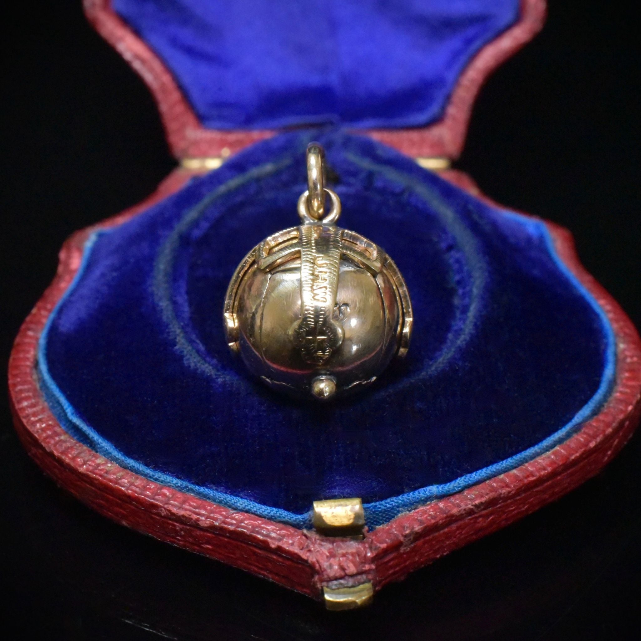 Antique Edwardian 9ct Gold And Silver Masonic Orb/Pendant