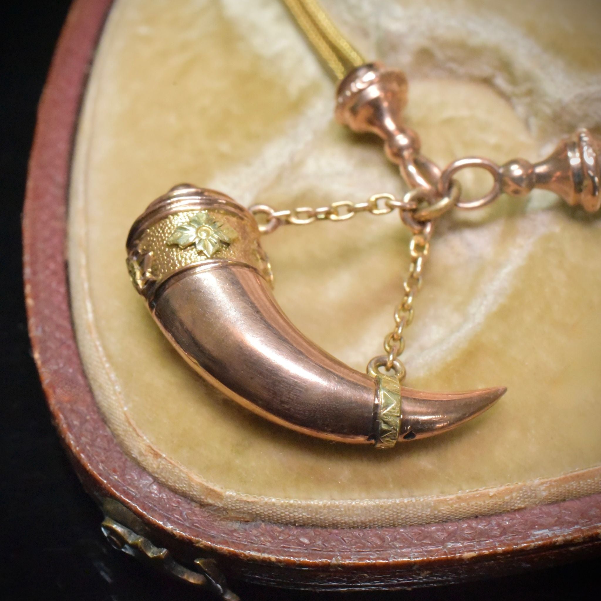 Antique Victorian *Rolled Gold* Albertina Bracelet With Cornucopia Circa 1890-1900