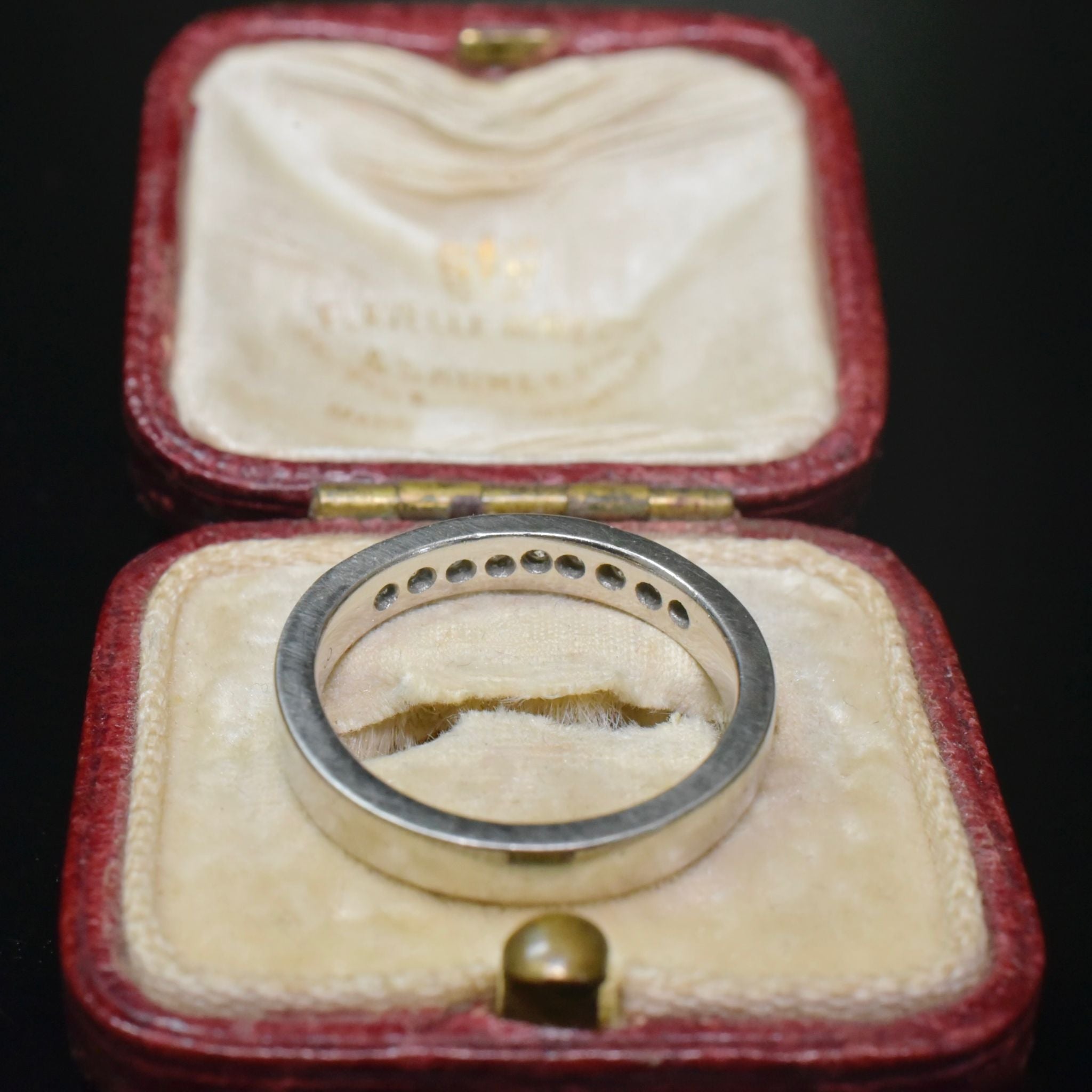 Contemporary Solid Palladium And Diamond ‘Channel Set’ Ring