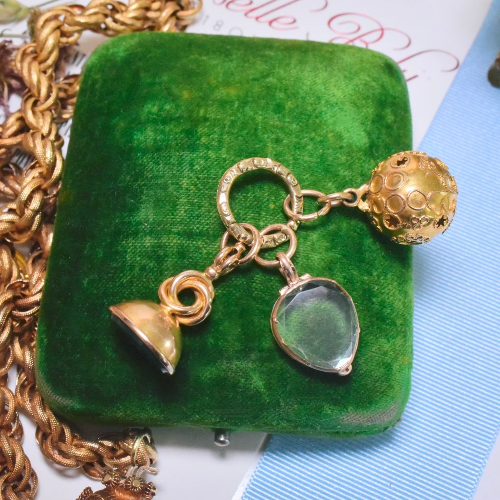 Antique Victorian Etruscan Revival ‘Opening’ Orb Pendant / Fob - Circa 1880’s