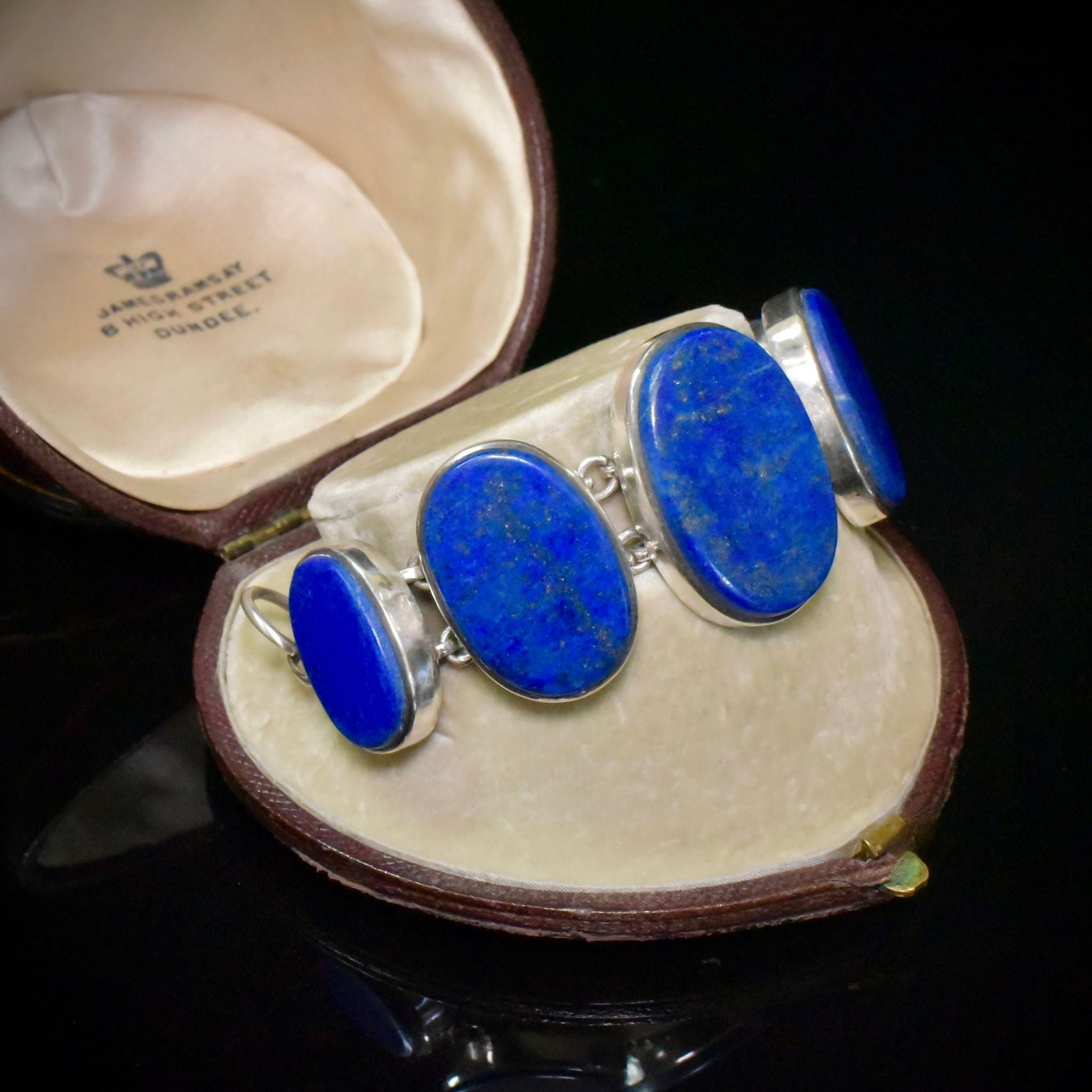 Contemporary Sterling Silver Lapis Lazuli Bracelet