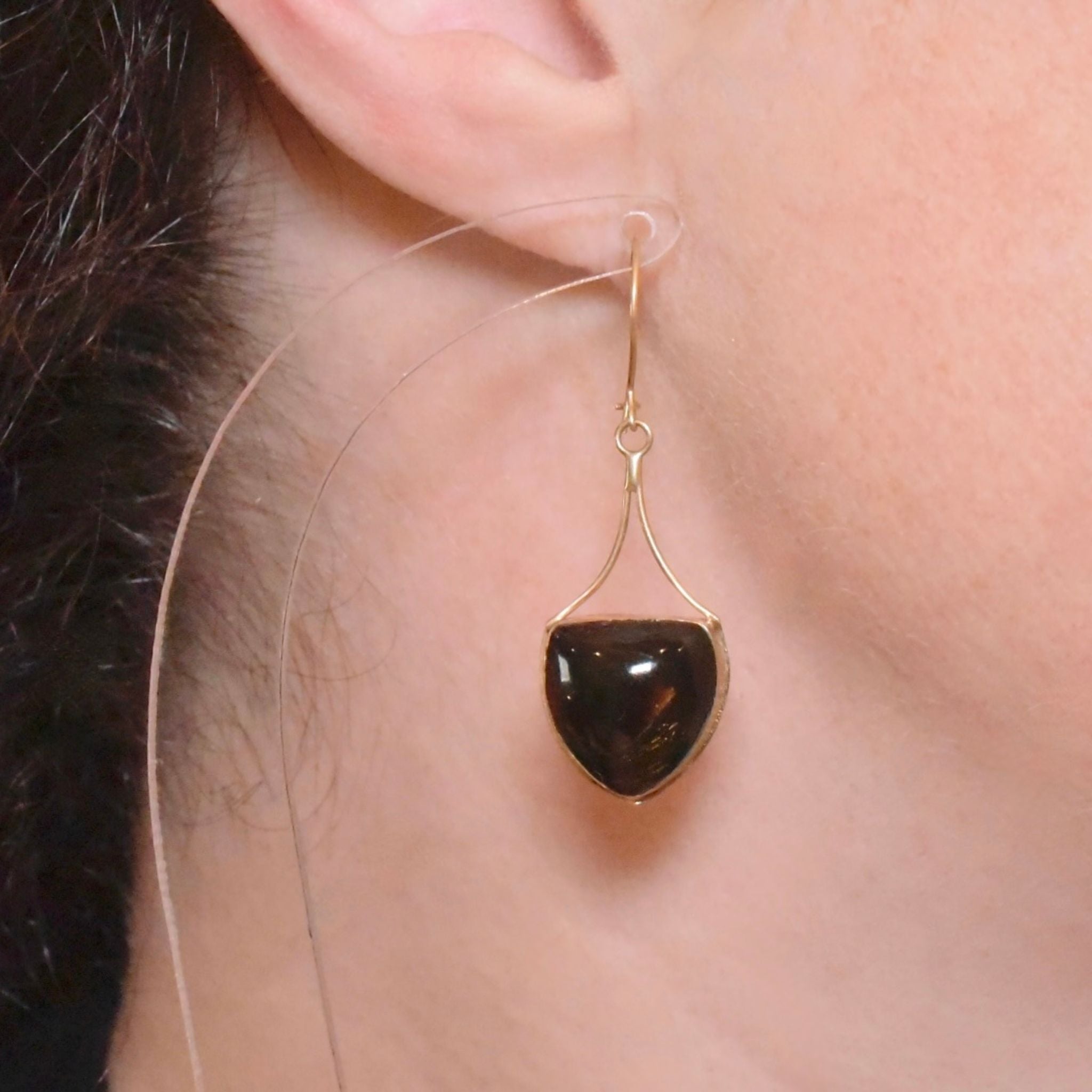 Antique Victorian 14ct Yellow Gold Tortoiseshell Earrings