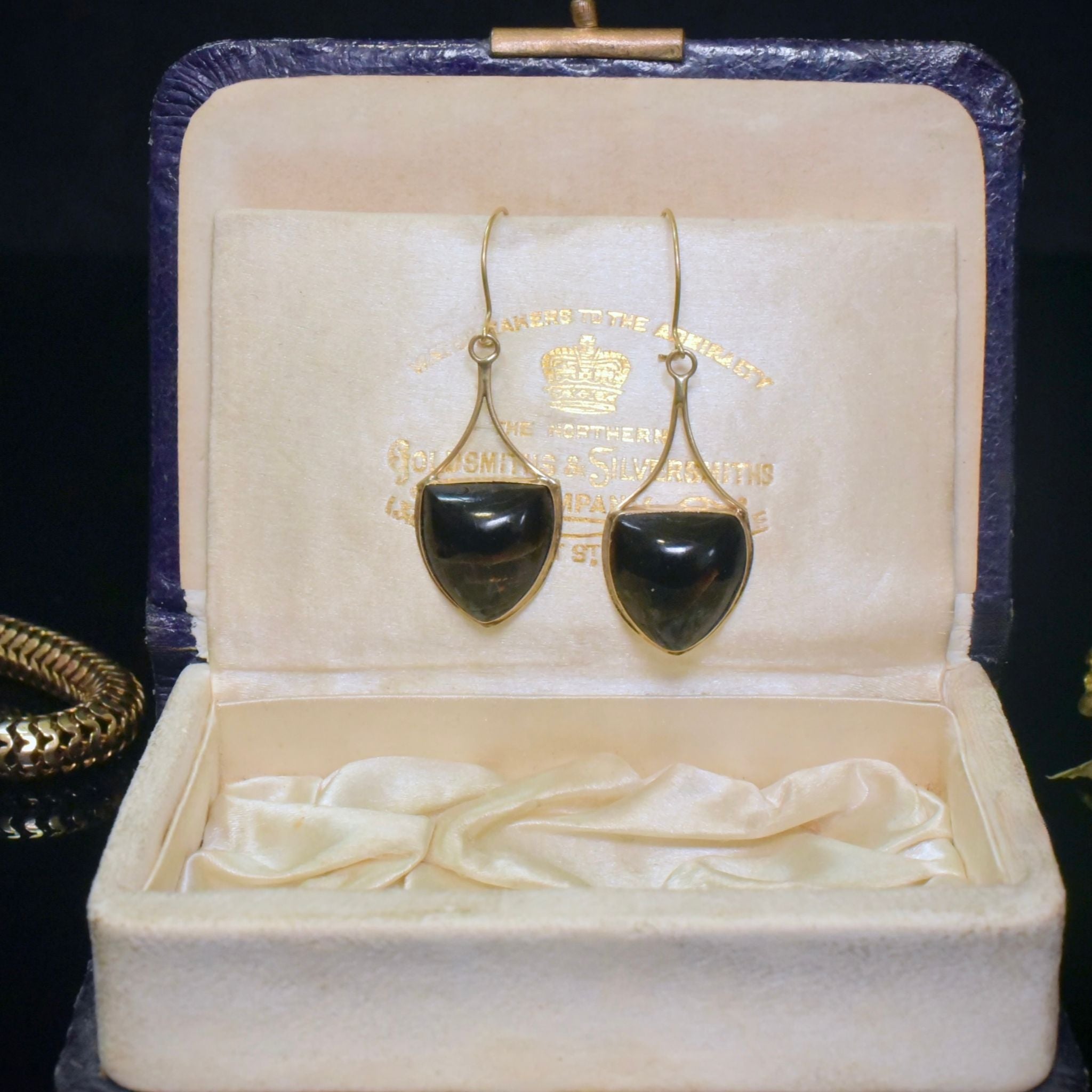 Antique Victorian 14ct Yellow Gold Tortoiseshell Earrings