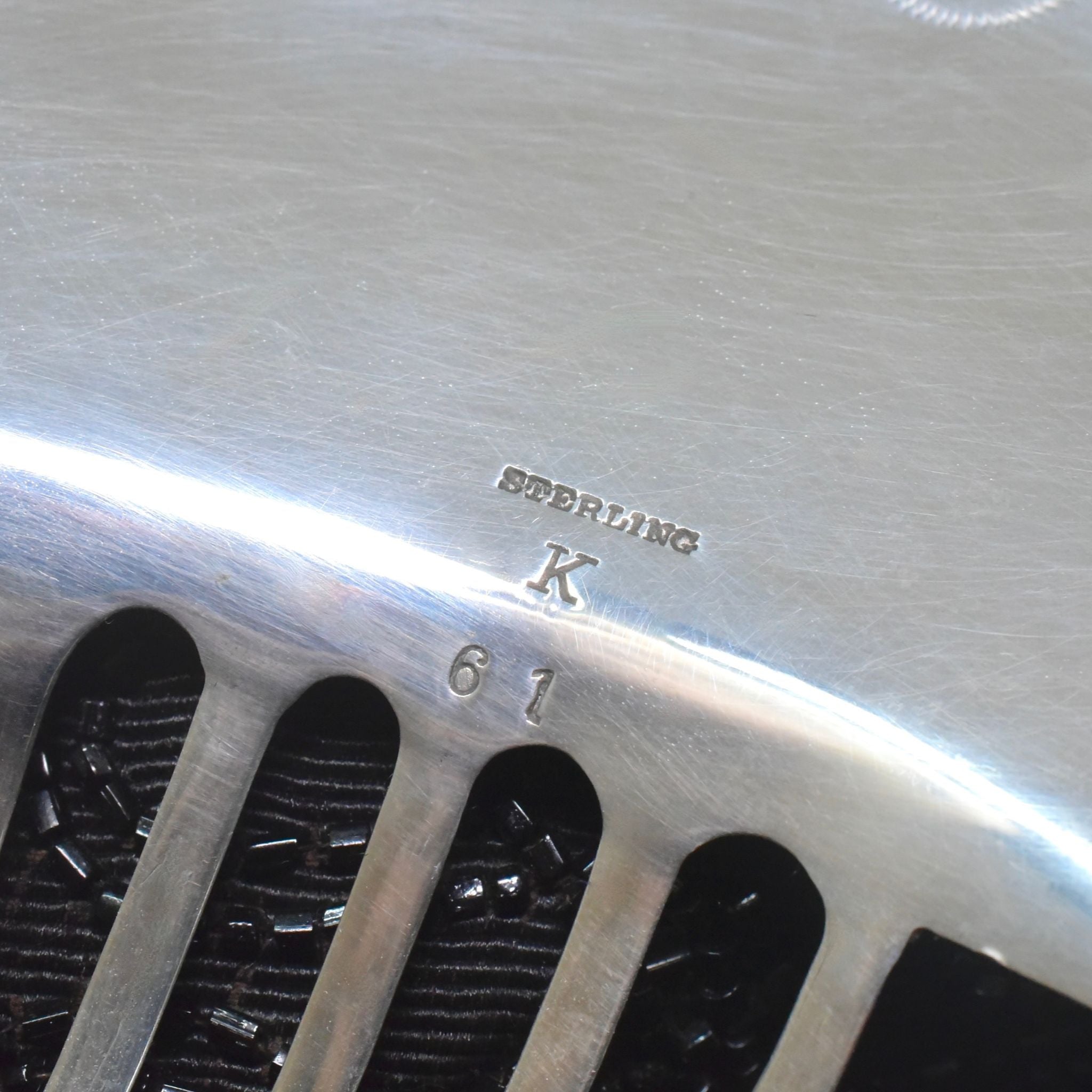 Antique Sterling Silver Aesthetic Movement Japonesque Hair Comb Circa 1895-1910