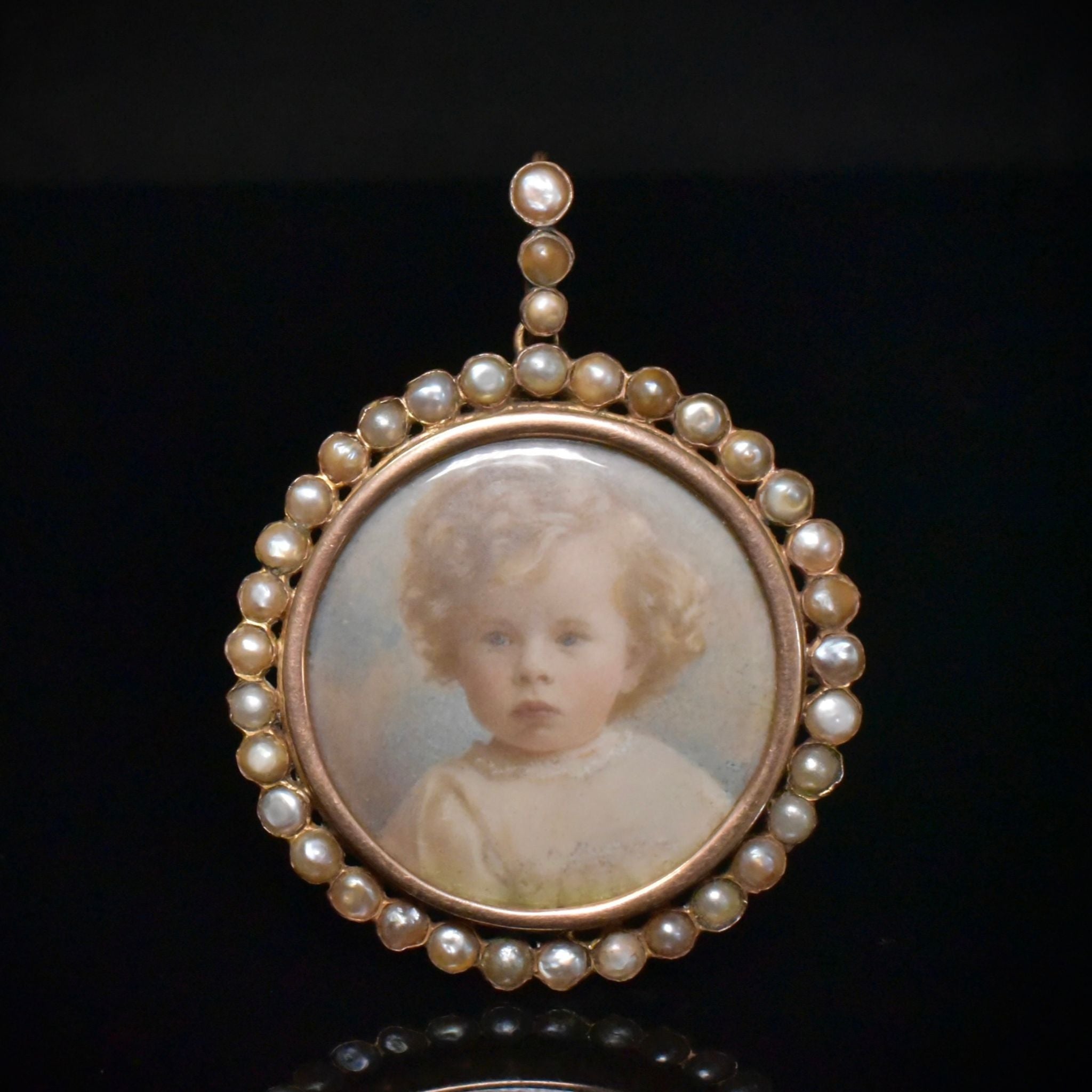 Ethereal Antique Victorian 9ct Rose Gold And Pearl Photo Locket Pendant/Brooch - Circa 1890’s